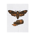 Skeleton Moth Blanket Halloween Mysticism Gift Women Retro Blanket Moth Blanket Horror Fan Gothic Blanket Occult Graphic Dark Magic Jar Blanket