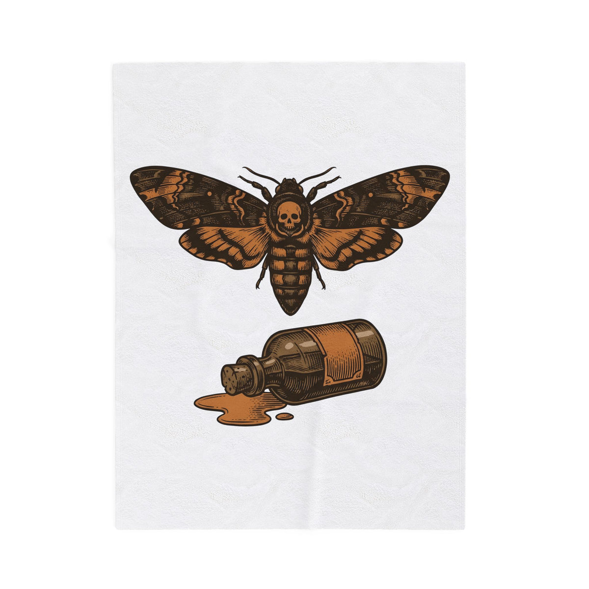 Skeleton Moth Blanket Halloween Mysticism Gift Women Retro Blanket Moth Blanket Horror Fan Gothic Blanket Occult Graphic Dark Magic Jar Blanket