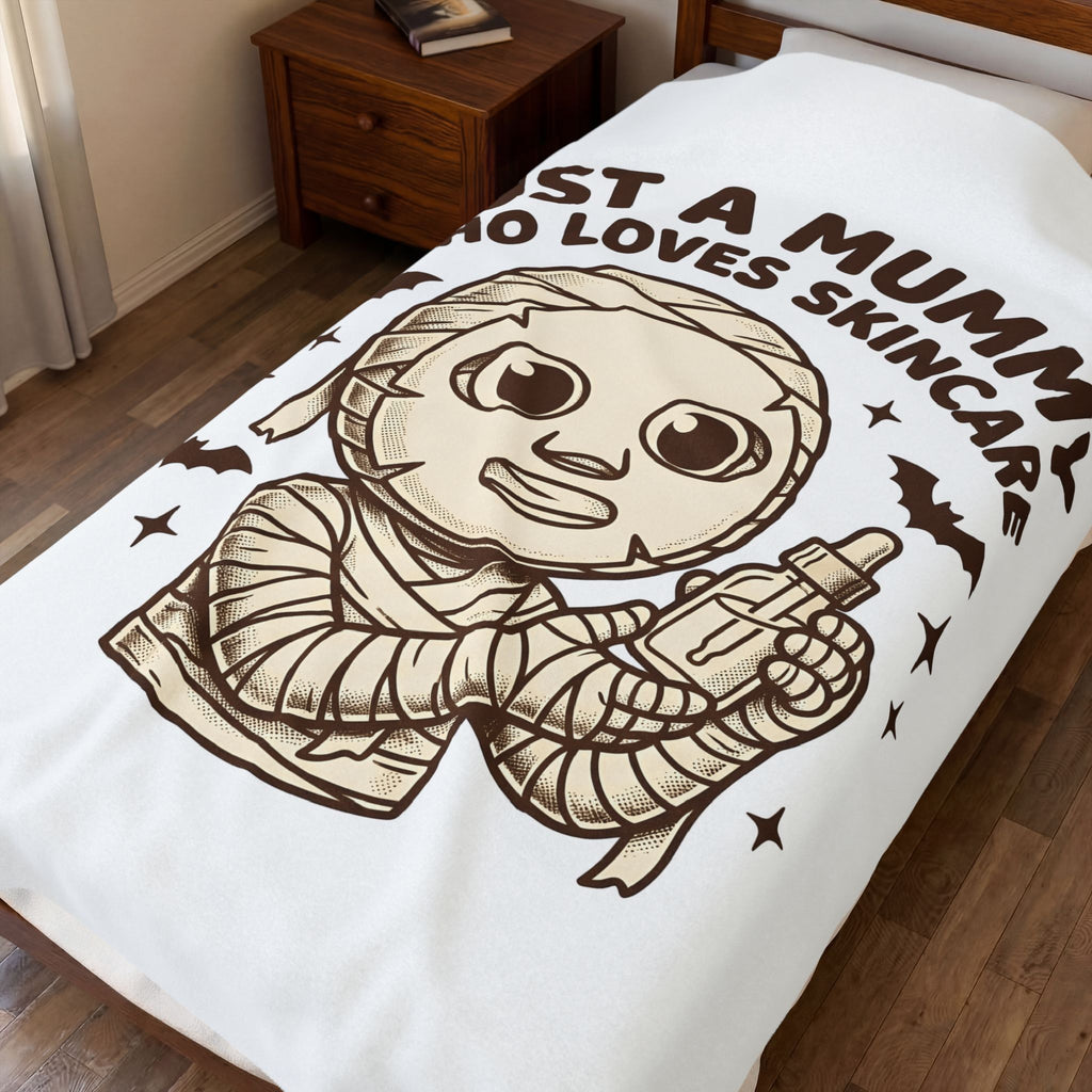 Mummy Costume Blanket Halloween Makeup Gift Women Animated Blanket Wrap Blanket Horror Fan Cartoon Blanket Cosmetics Graphic