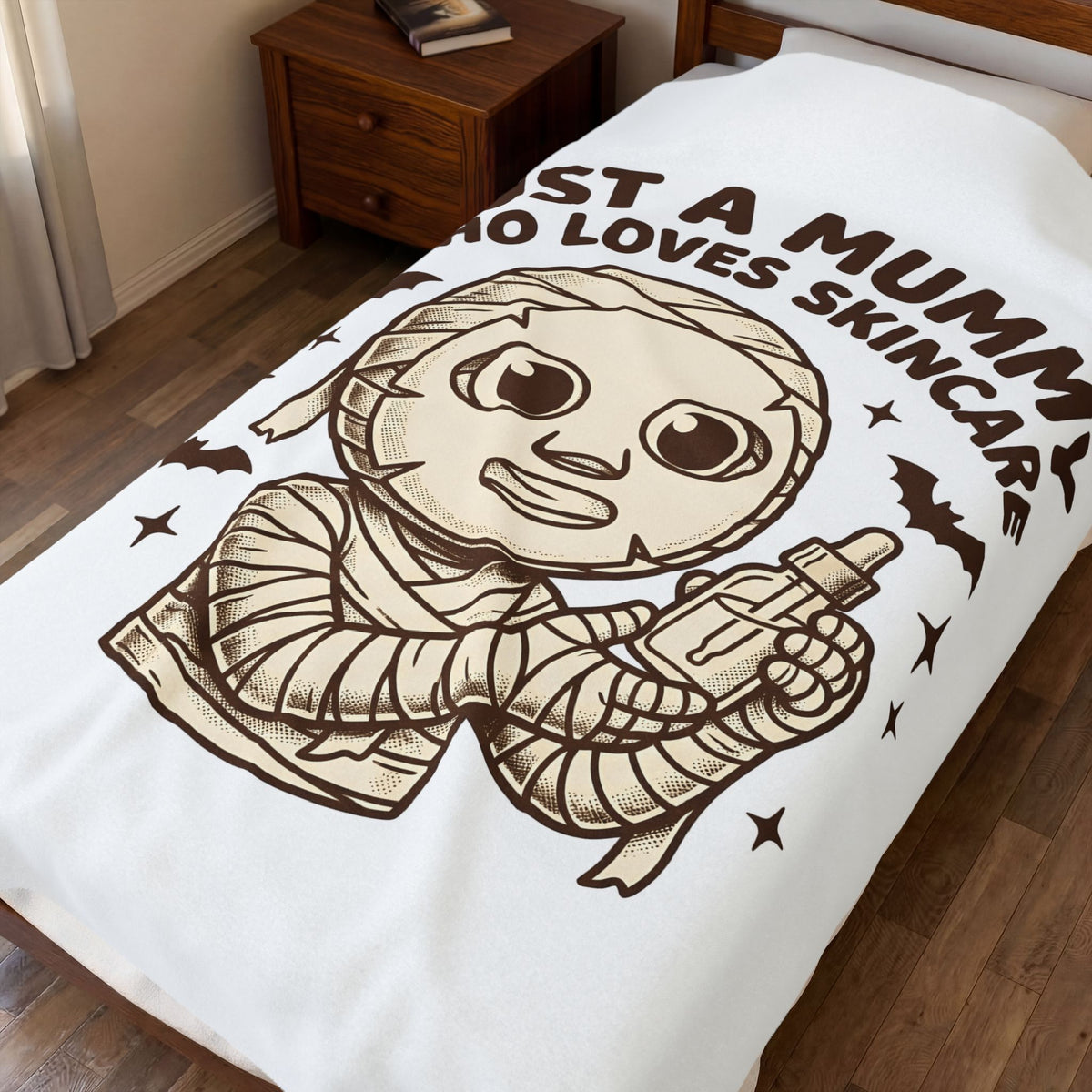 Mummy Costume Blanket Halloween Makeup Gift Women Animated Blanket Wrap Blanket Horror Fan Cartoon Blanket Cosmetics Graphic