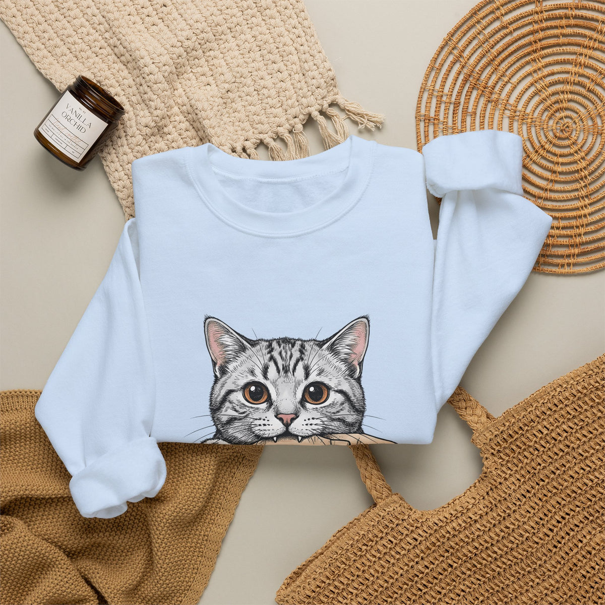 Tabby Cat Cat Humor Gift Hand Drawn Kitty T Sweatshirt
