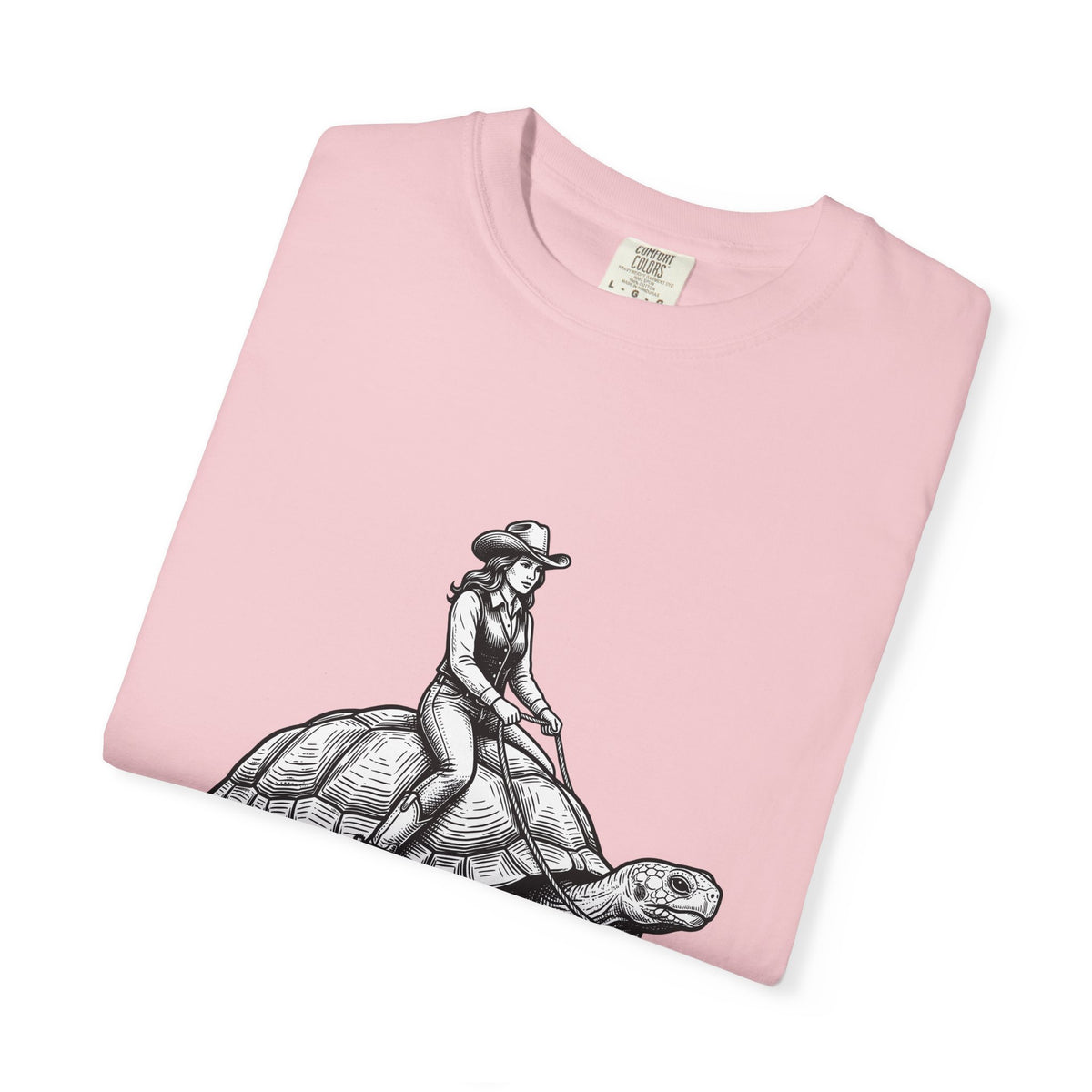 Cowgirl Riding Tortoise T-Shirt Cowgirl Western Gift Women Vintage T-Shirt Cowgirl Riding Turtle T-Shirt Rodeo Fan Retro T-Shirt Western Design