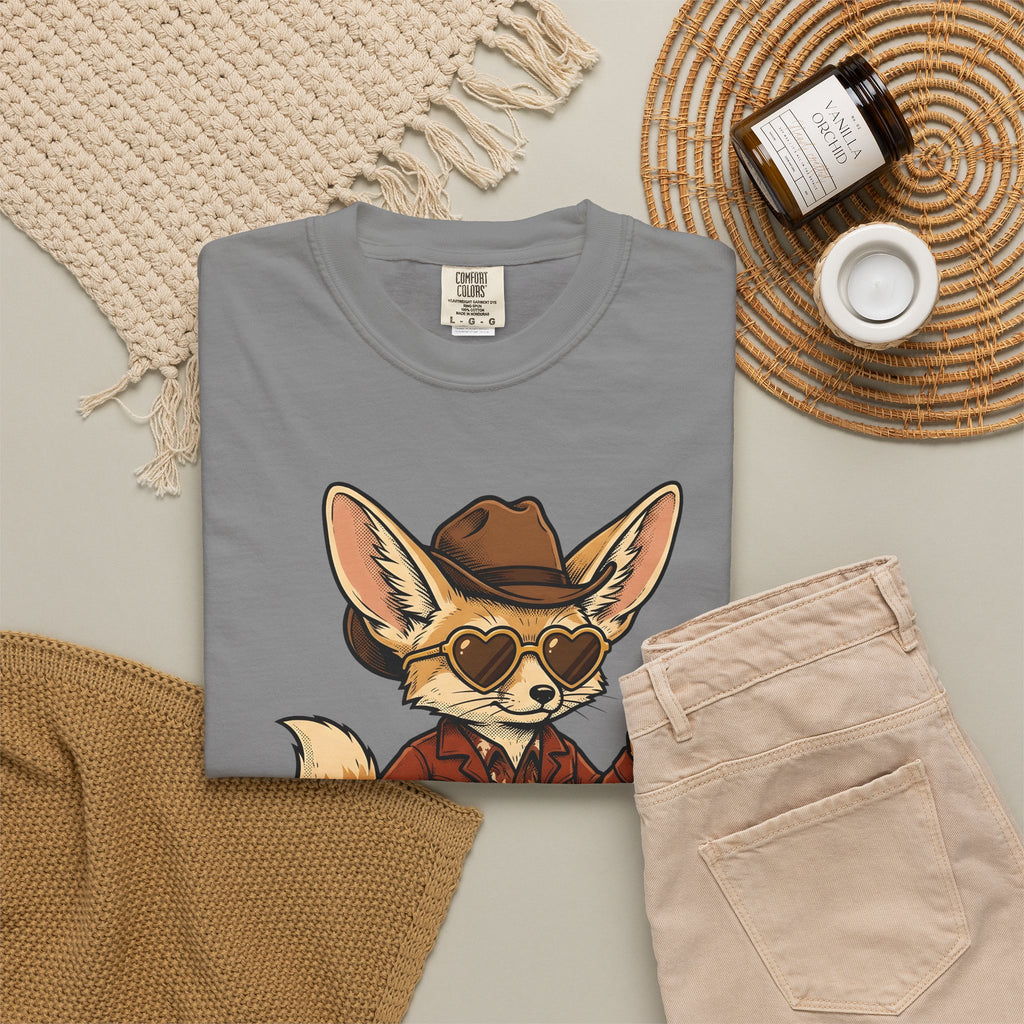 Fennec Fox Cowboy T-Shirt Cowgirl Western Gift Women Vintage T-Shirt Desert Fox T-Shirt Rodeo Fan Retro T-Shirt Western Graphic Hand Drawn