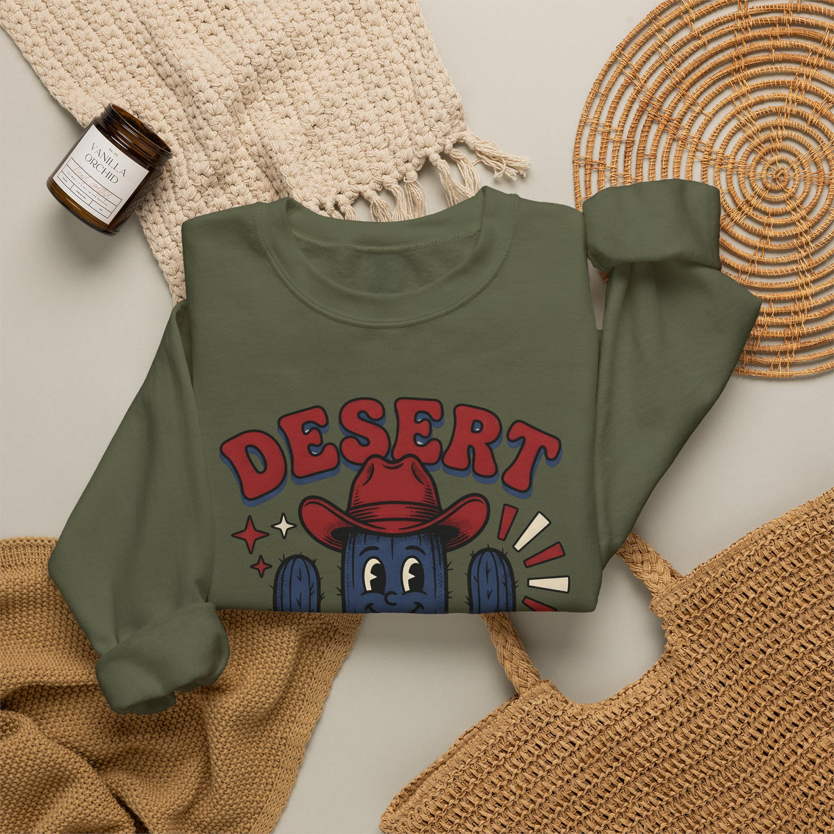 Succulent Cowboy Sweatshirt Cowgirl Ranch Gift Women Comic Sweatshirt Cactus Sweatshirt Cowboy Fan Rodeo Sweatshirt Farm Graphic Vintage Flower Sweatshirt