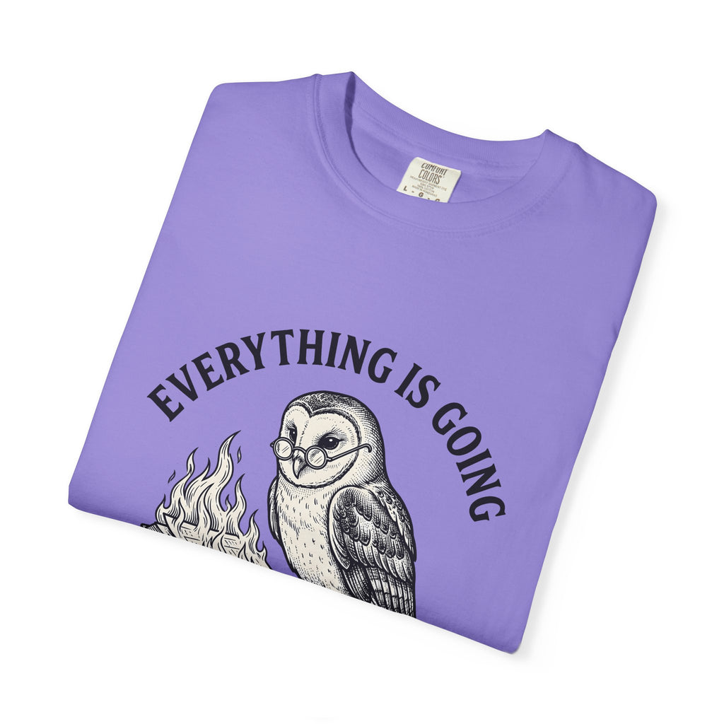 Owl Eyeglasses T-Shirt Funny Critters Gift Women Old-Fashioned T-Shirt Owl T-Shirt Humor Fan Vintage T-Shirt Creature Graphic Outline Blazing Book