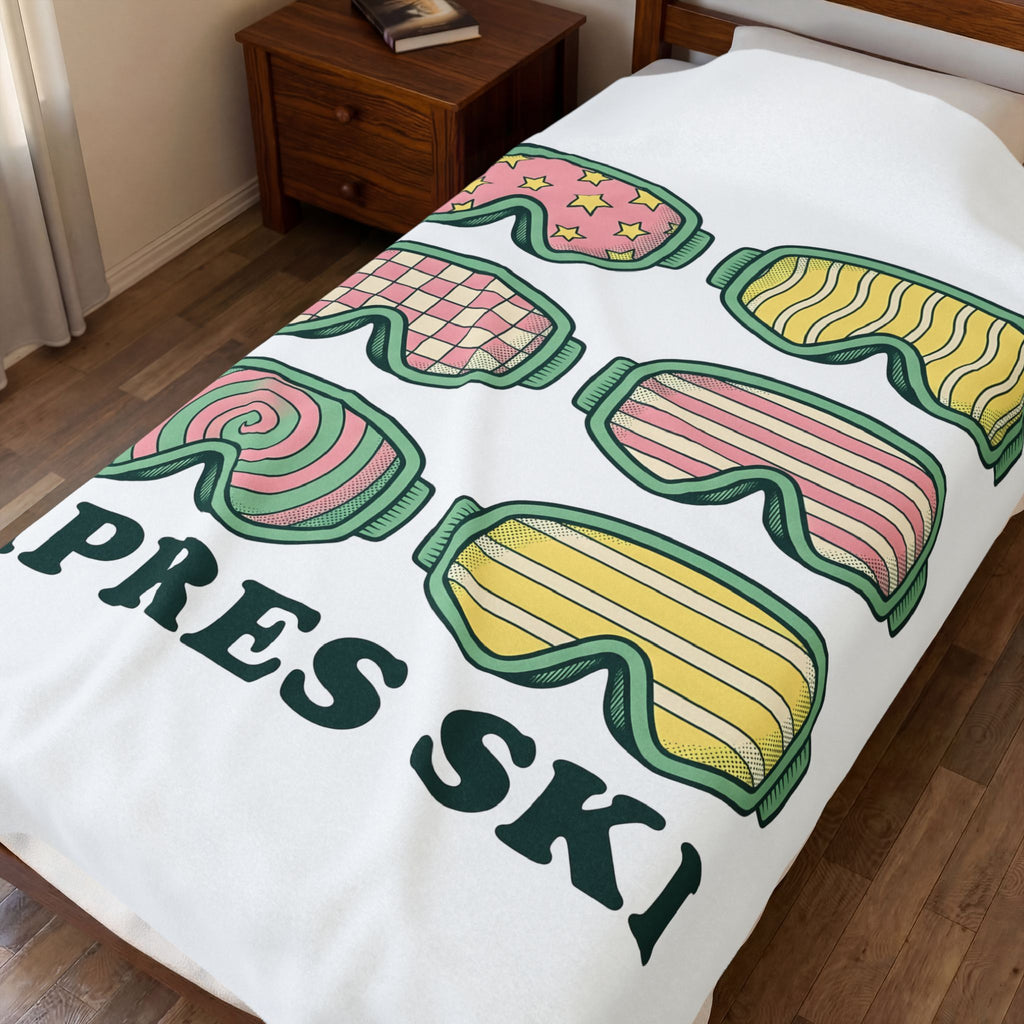Ski Goggles Blanket Sports Skiing Gift Women Cartoon Blanket Goggles Blanket Athlete Enthusiast Comic Blanket Snowboard Graphic Vintage Stars