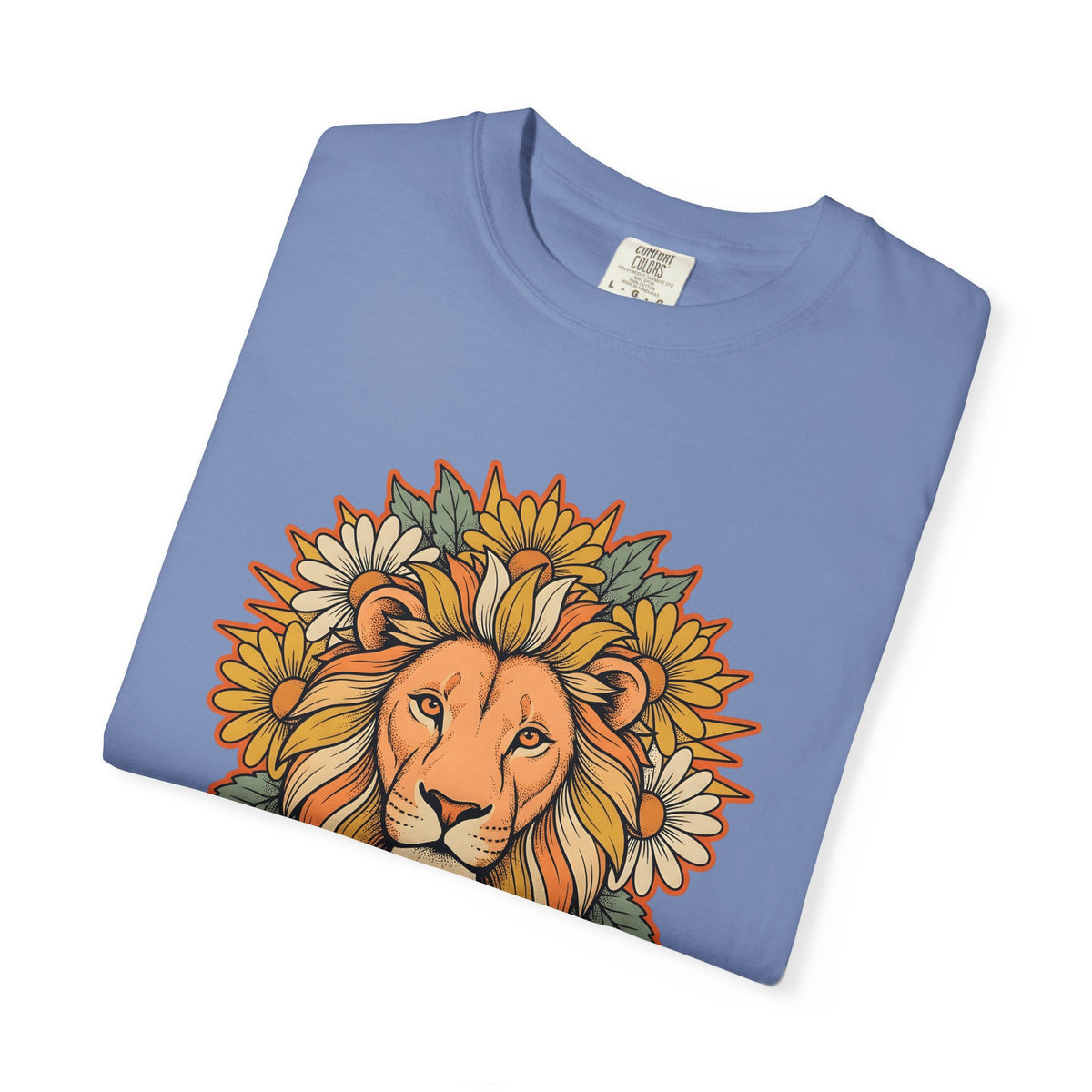 Lion Blossom Boho Chic Horoscope Gift Tribal Lion Bohemian Fan Ethnic Zodiac Classic Sunflower T-Shirt