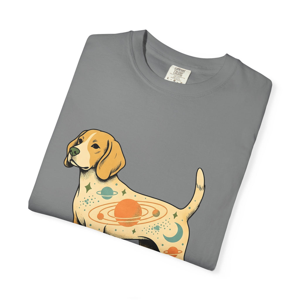 Beagle Puppy T-Shirt Dog Galaxy Gift Women Distressed T-Shirt Puppy T-Shirt Dog Fan Hound T-Shirt Universe Graphic Old School Cosmos T-Shirt