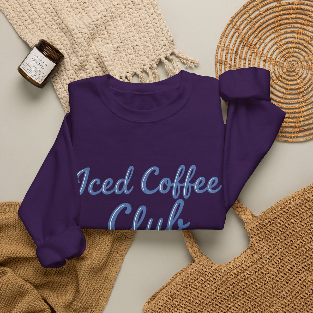 Iced Latte Glass Sweatshirt Coffee Cuisine Gift Women Fun Sweatshirt Glassware Sweatshirt Coffee Fan Java Graphic Illustration Clean Fingers Sweatshirt