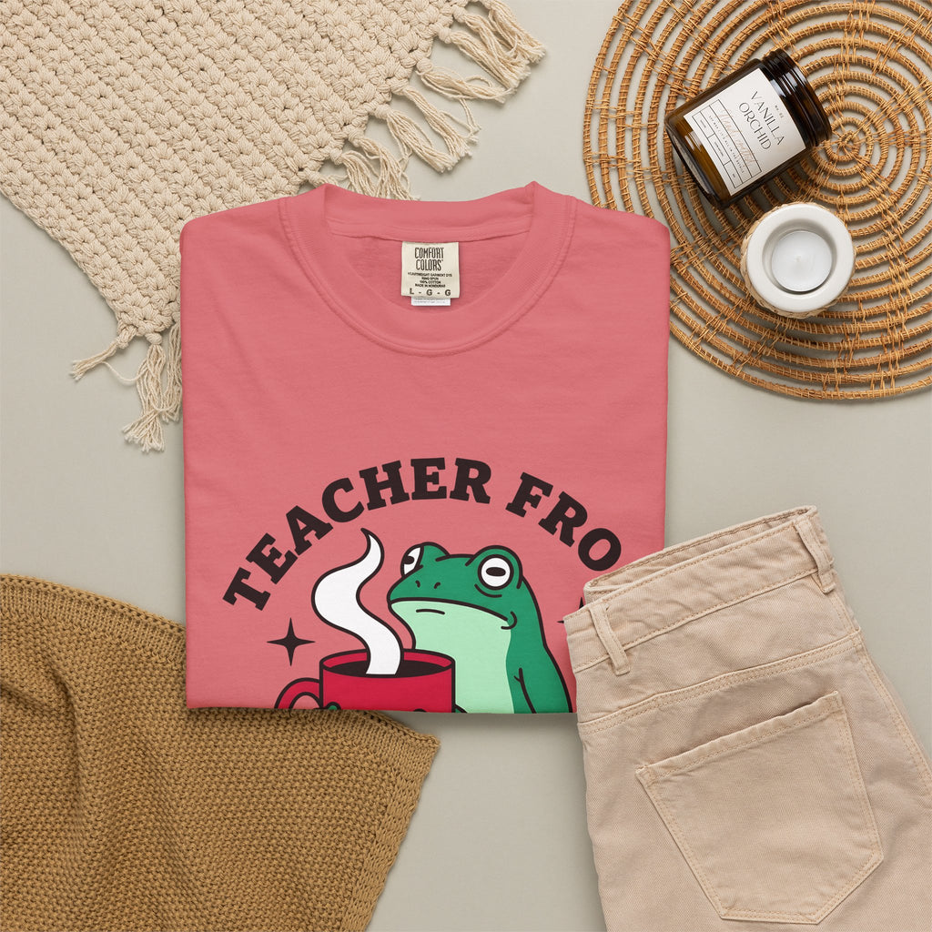 Frog Coffee Cup T-Shirt Teachers Latte Gift Women Kawaii T-Shirt Coffee T-Shirt T-Shirt Educator Enthusiast Coffee T-Shirt Cappuccino Graphic Classic