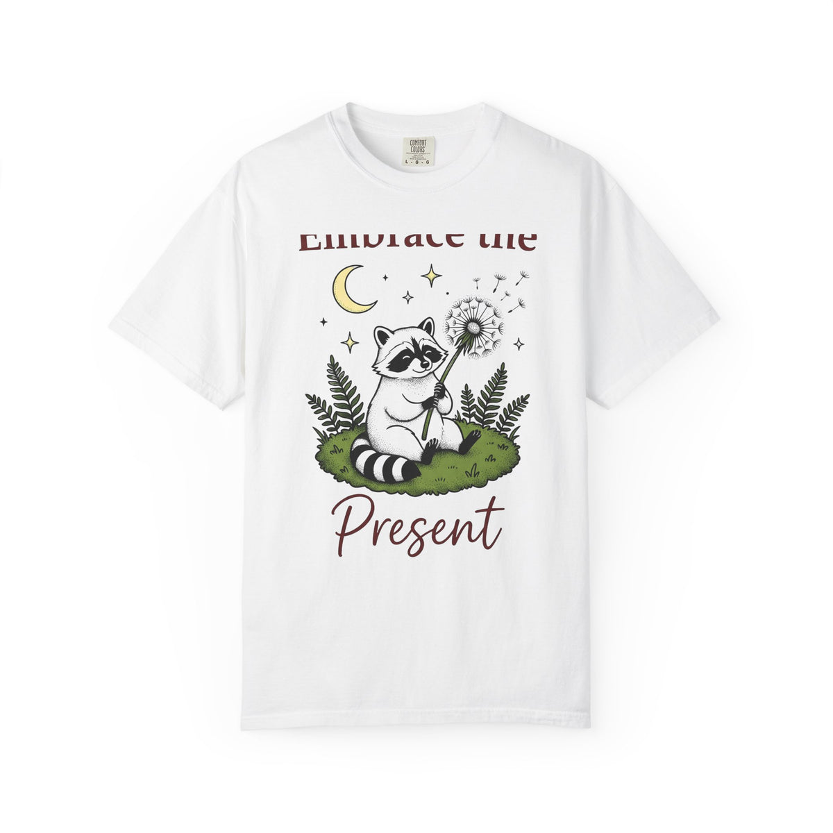 Raccoon Seed T-Shirt Cute Wildlife Gift Women Fanciful T-Shirt Trash Panda T-Shirt Adorable Fan Whimsical T-Shirt Animal Graphic Doodle Lunar
