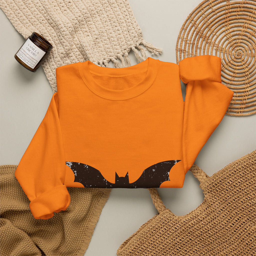 Bat Halloween Horror Gift Vintage Flying Creature Spooky Fan Dark Macabre Simple Sweatshirt