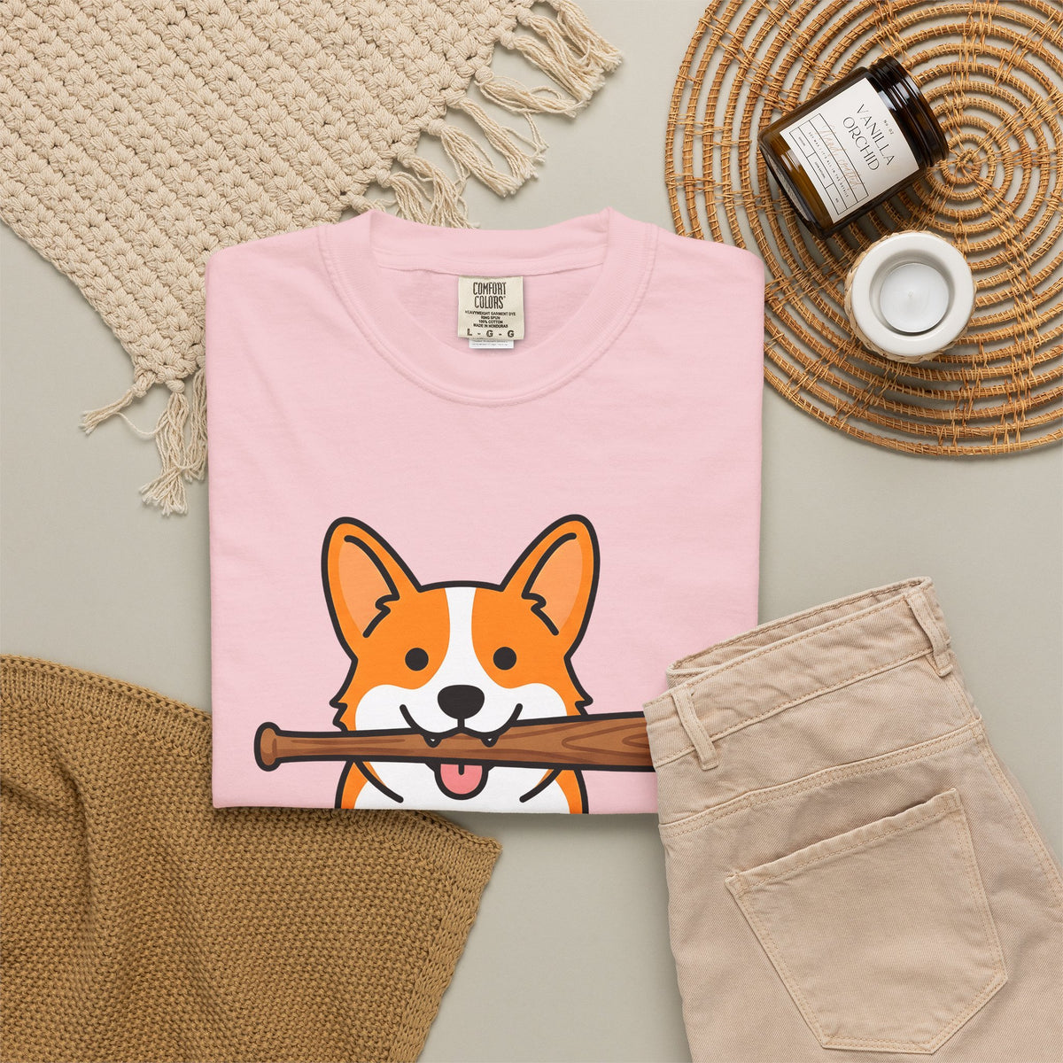 Corgi Pet T-Shirt Dog Funny Gift Women Animation T-Shirt Puppy T-Shirt Dog Fan Cartoon T-Shirt Humor Graphic Manga Bat Ball T-Shirt