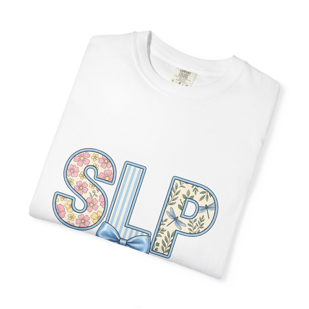 Floral Dragonfly Monogram T-Shirt Speech Therapist Educator Gift Women Whimsical T-Shirt Monogram T-Shirt Speech Pathology Enthusiast Whimsy