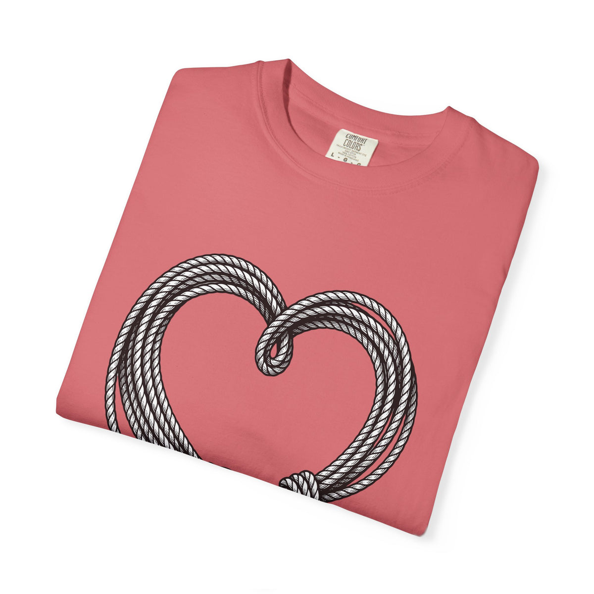 Knotted Rope Heart T-Shirt Cowgirl Petals Gift Women Western-Style T-Shirt Heart Tie T-Shirt Rodeo Fan Rustic T-Shirt Floral Graphic Classic