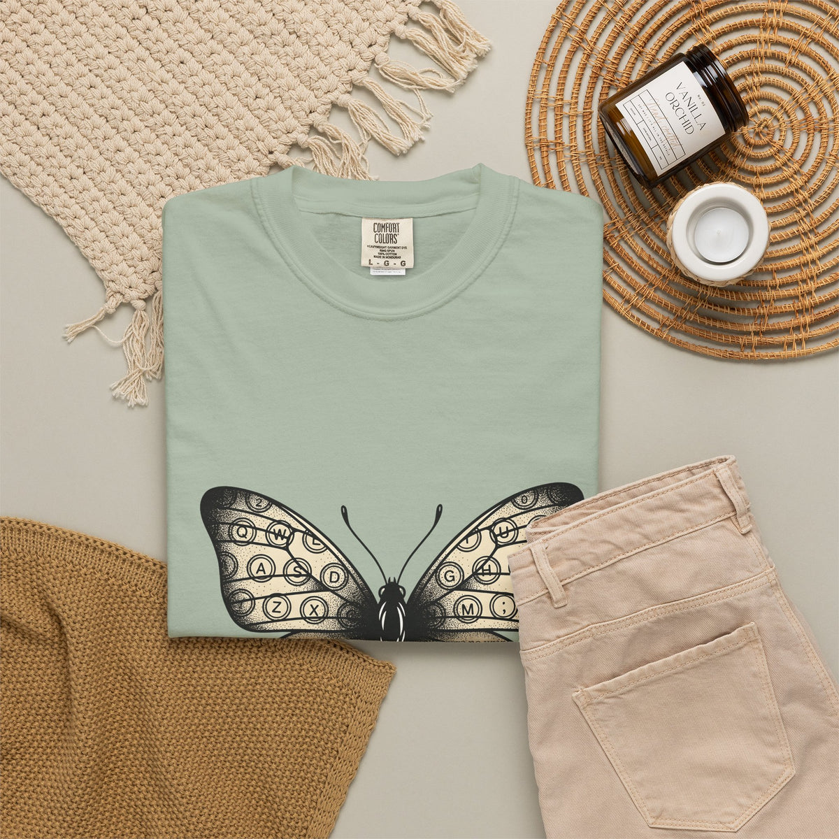 Butterfly Design T-Shirt Moms Environment Gift Women Sketch T-Shirt Butterfly T-Shirt Motherhood Fan Illustration Graphic Cartoon Keyboard Keys
