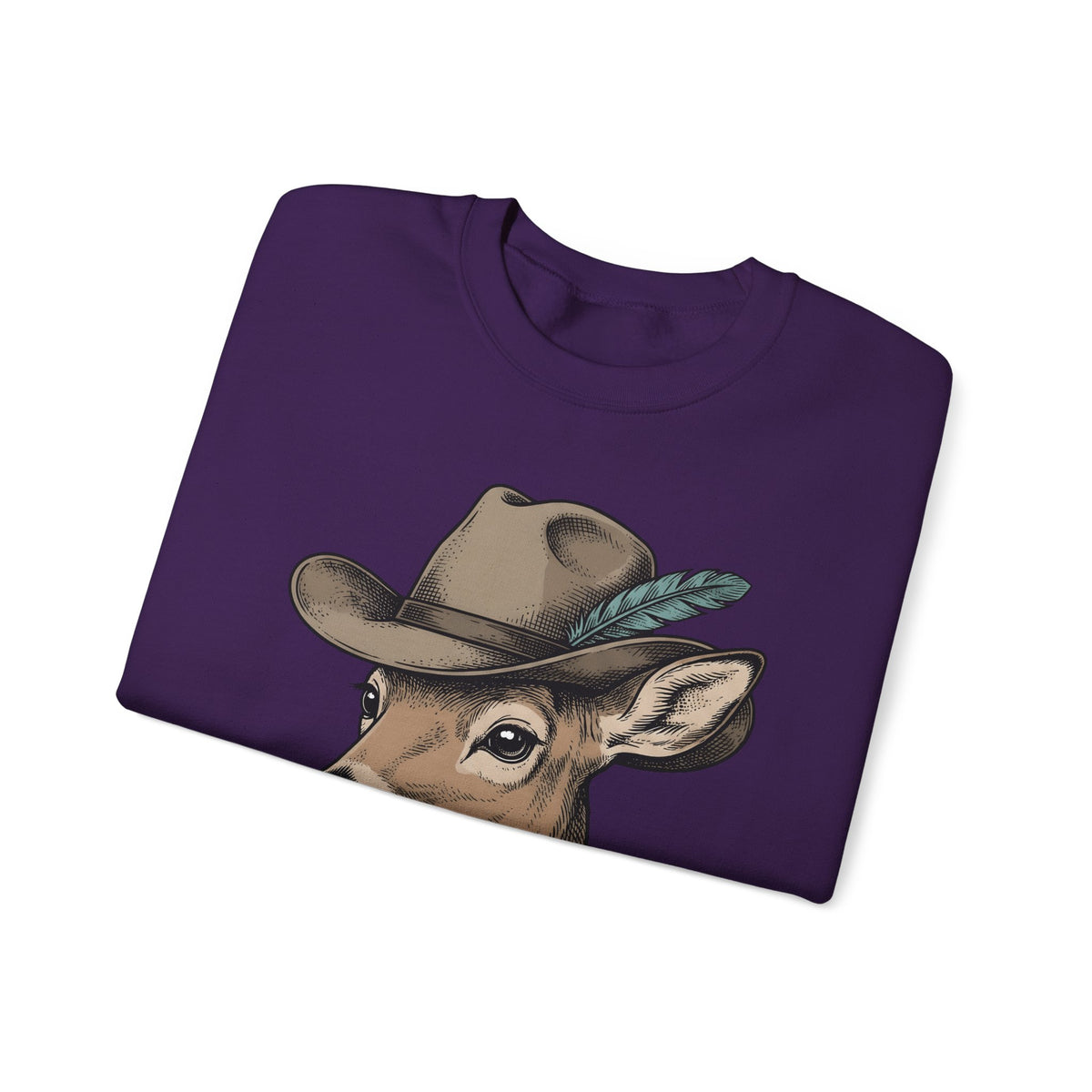 Buck Western Hat Cowgirl Wildlife Gift Sketch Cowboy Hat Cowgirl Fan Rodeo Wildlife Retro Sweatshirt