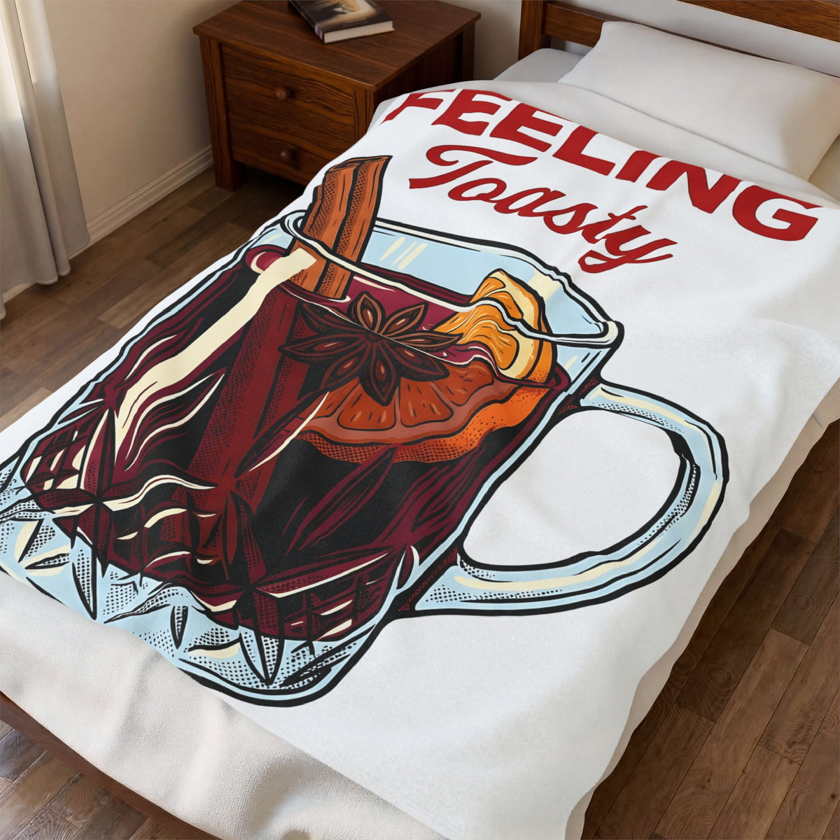 Mulled Wine Mug Holiday Christmas Gift Vintage Mulled Wine Winter Fan Holiday Xmas Hand Blanket