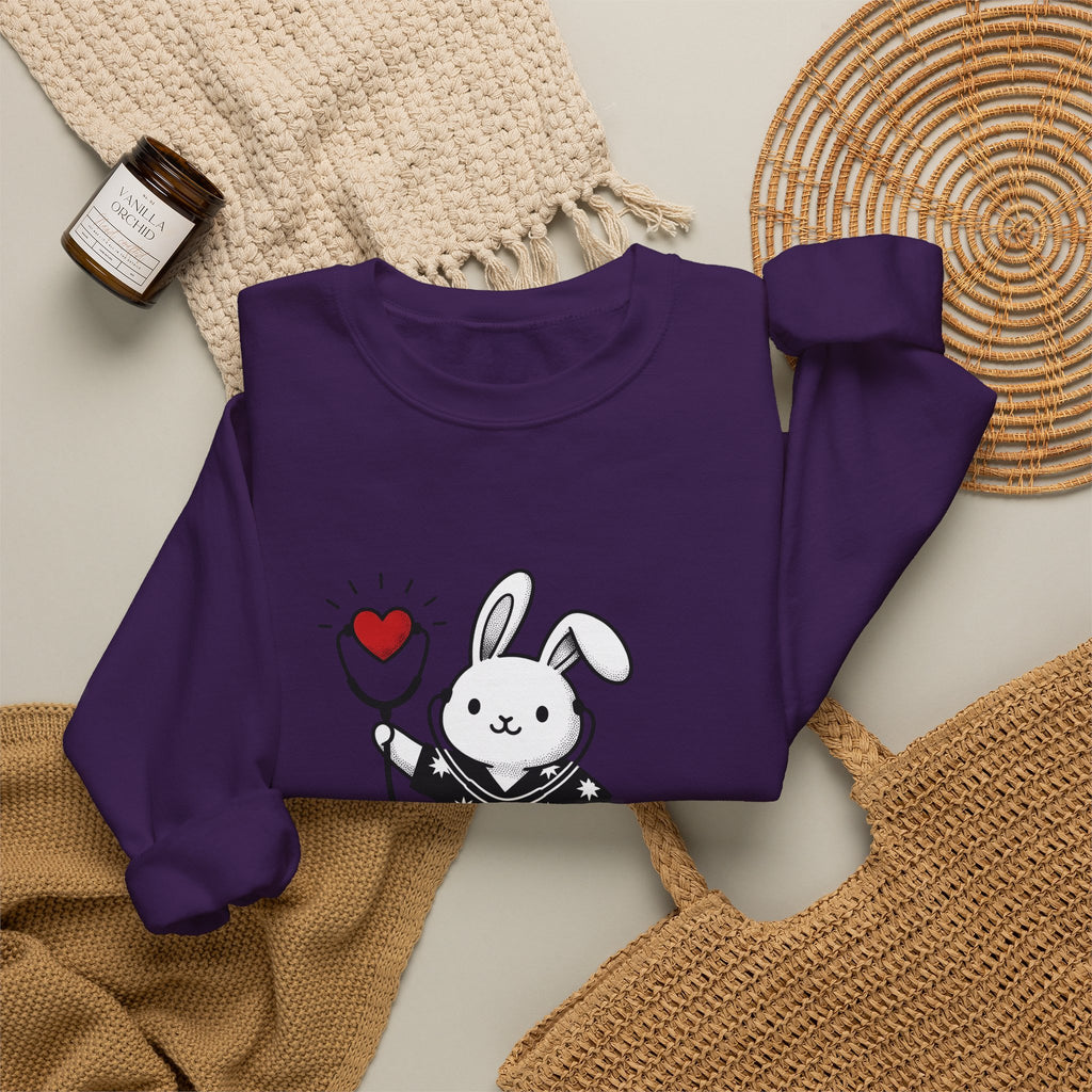 Rabbit Doctor Sweatshirt Nurses Pet Gift Women Kawaii Sweatshirt Bunny Doctor Sweatshirt