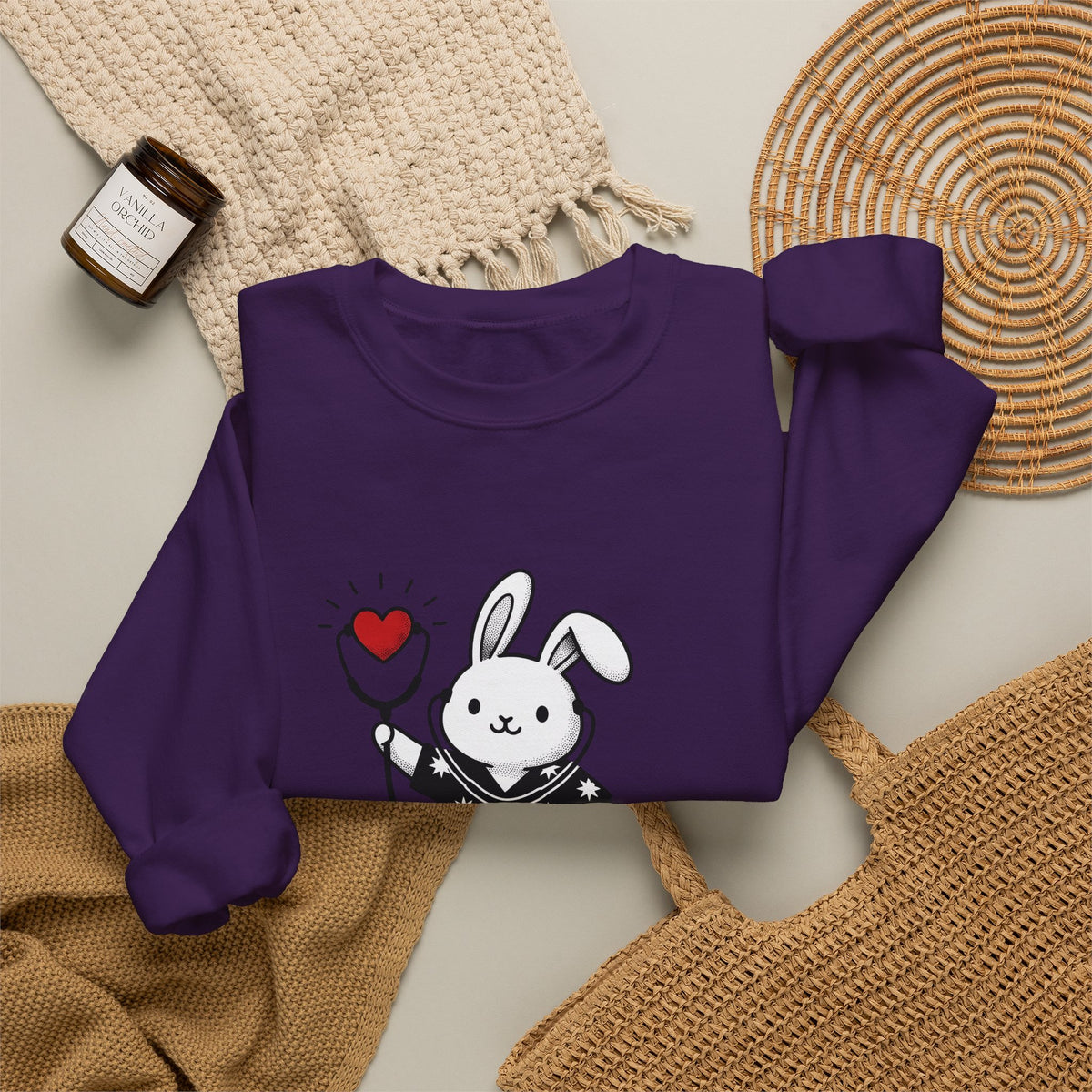 Rabbit Doctor Sweatshirt Nurses Pet Gift Women Kawaii Sweatshirt Bunny Doctor Sweatshirt
