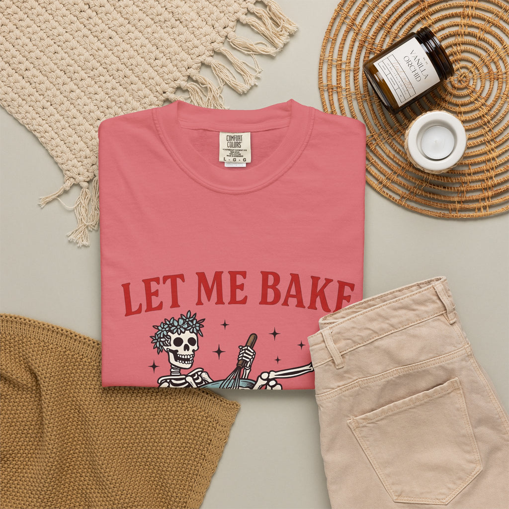 Skeleton Chef T-Shirt Funny Desserts Gift Women Pop Art T-Shirt Skeleton T-Shirt Humor Fan Comic T-Shirt Pastry Graphic Old School Mixing Bowl