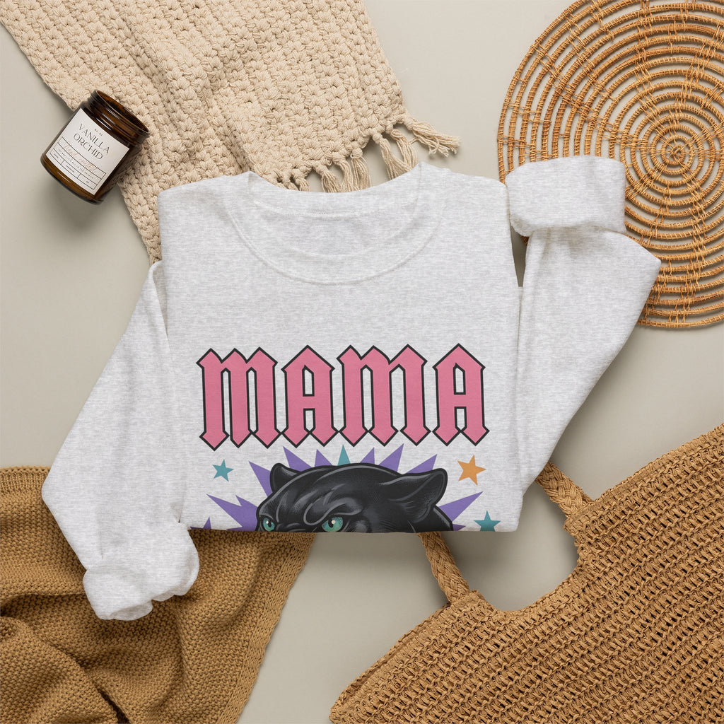 Panther Head Sweatshirt Moms Animal Gift Women Bold Sweatshirt Leopard Sweatshirt Mother Fan Graphic Design Illustration Retro Stars Sweatshirt