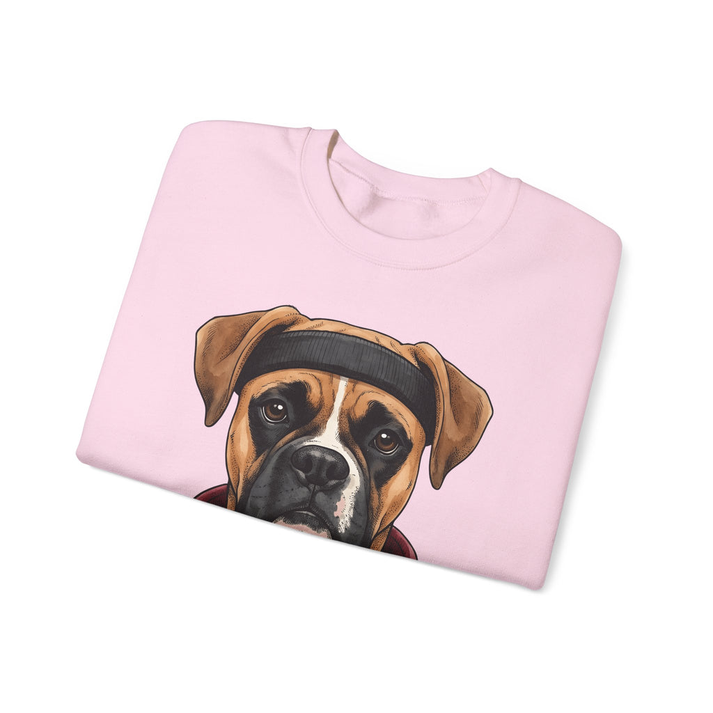 Boxer Puppy Sweatshirt Dog Apparel Gift Women Cartoon Sweatshirt Puppy Sweatshirt Dog Fan Canine Sweatshirt Clothing Graphic Line Art Pullover Sweatshirt