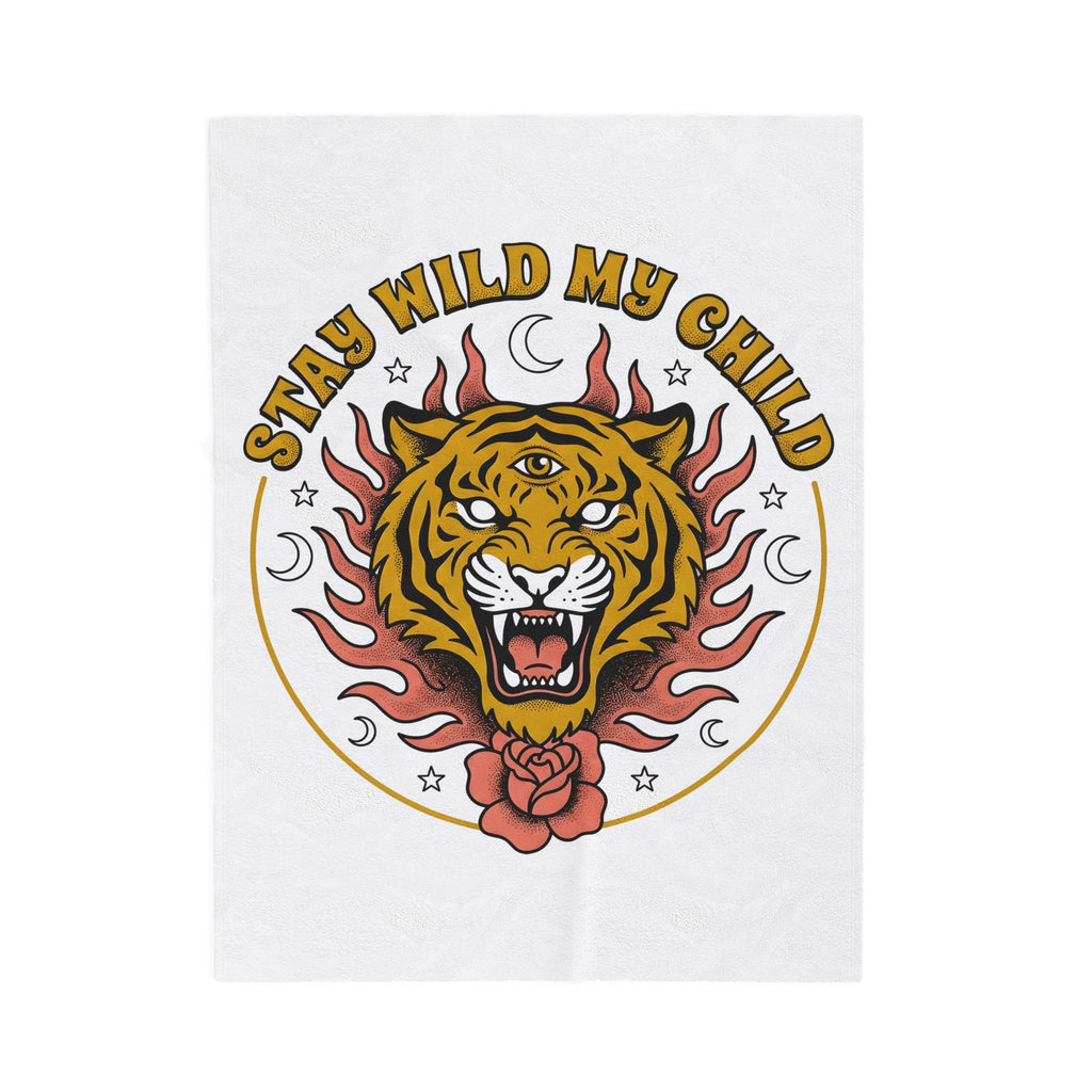 Tiger Head Blanket Boho Chic Animal Gift Women Psychedelic Blanket Tiger Blanket Hippie Fan Tribal Graphic Vintage Rose Blanket