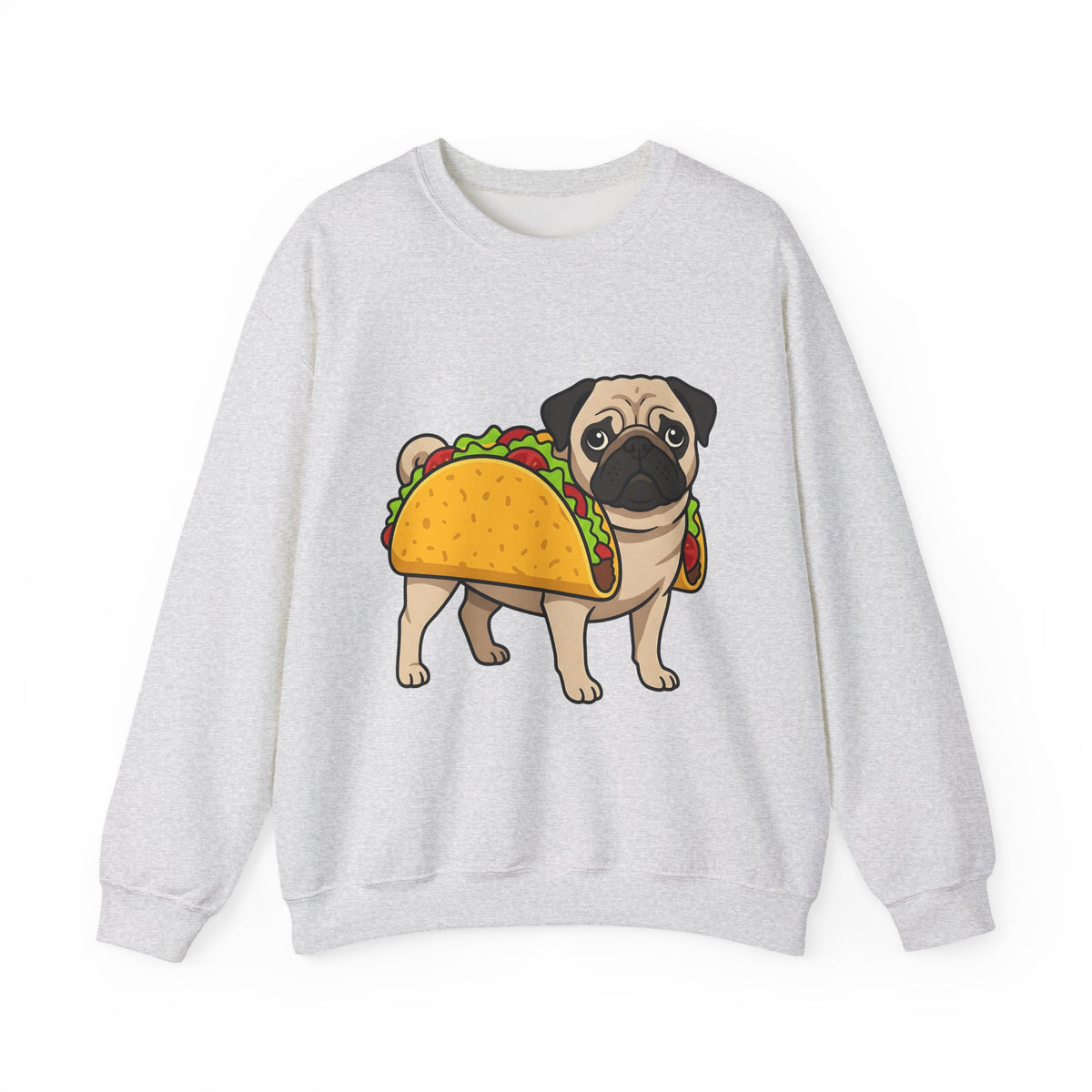 Pug Taco Dog Meal Gift Comic Taco Dog Fan Cartoon Food Doodle Lettuce Sweatshirt