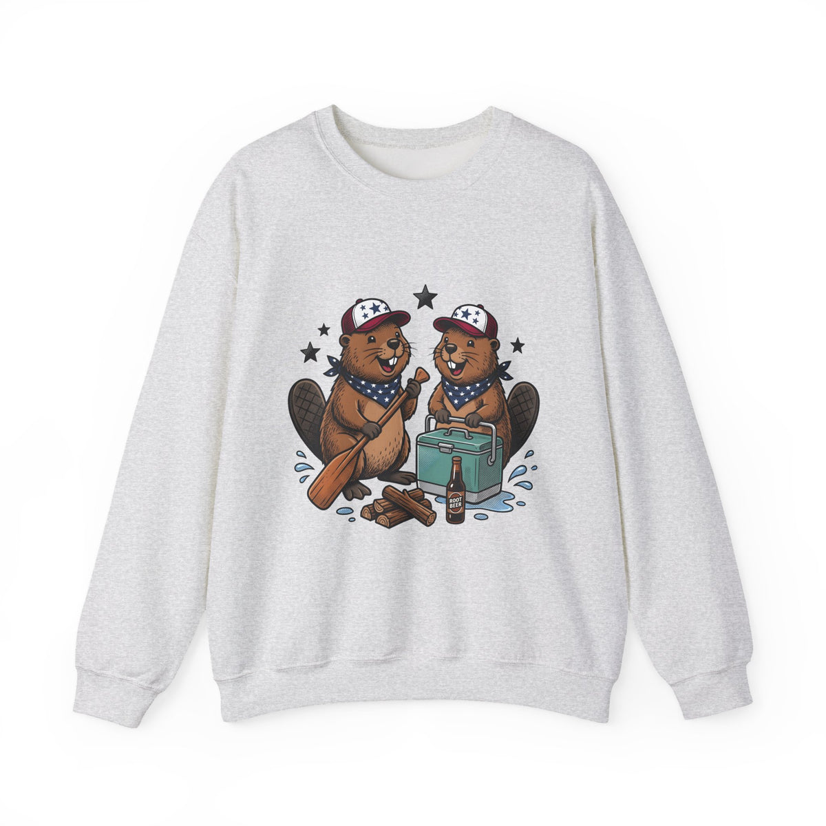 Beaver Pair Sweatshirt Funny Outdoors Gift Women Comic Sweatshirt Beaver Sweatshirt Humor Fan Cartoon Sweatshirt Adventure Graphic Retro Ice Chest Sweatshirt