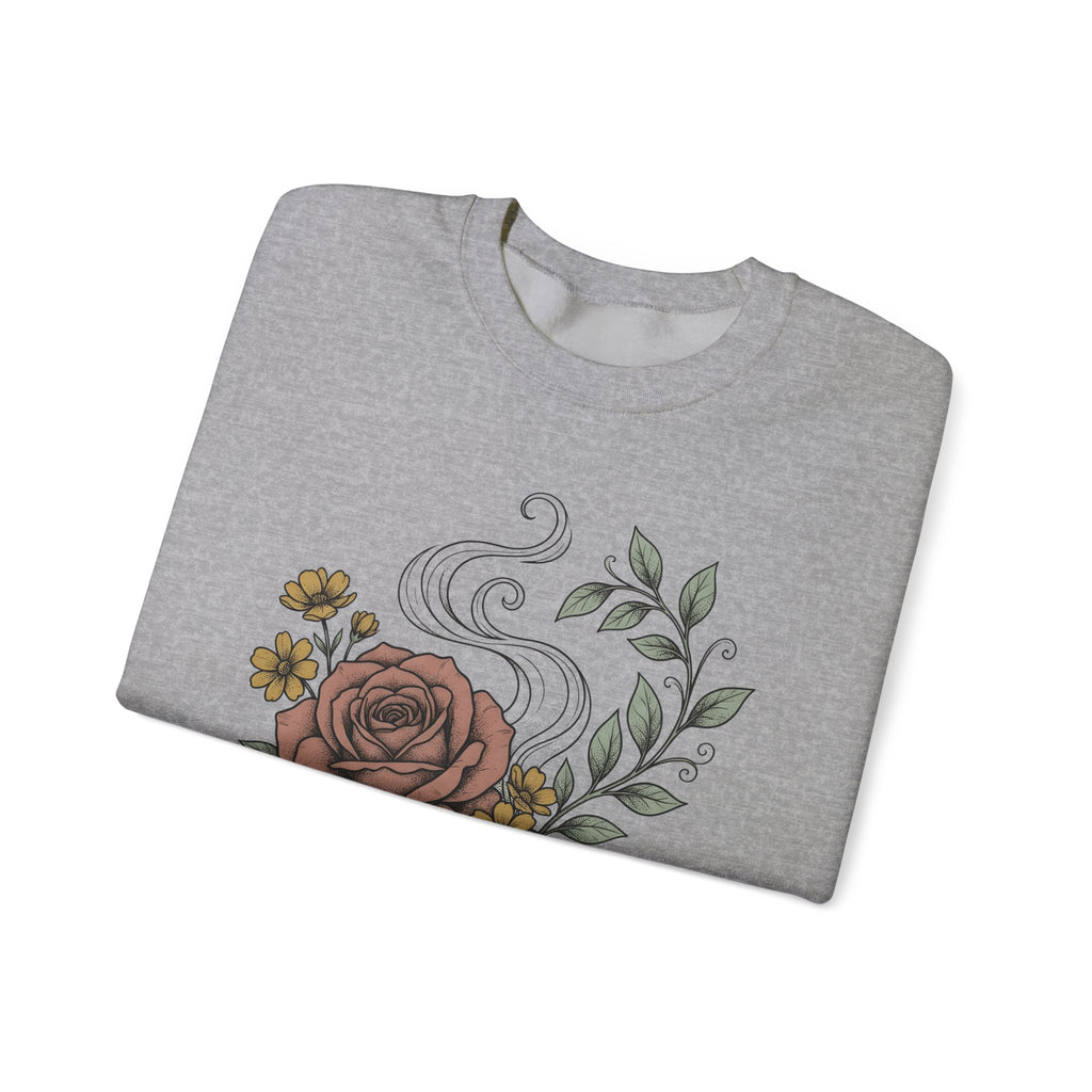 Floral Teacup Sweatshirt Moms Tea Gift Women Botanical Sweatshirt Teacup Sweatshirt Mother Fan Herbaceous Sweatshirt Tea Graphic Vintage Rose Sweatshirt
