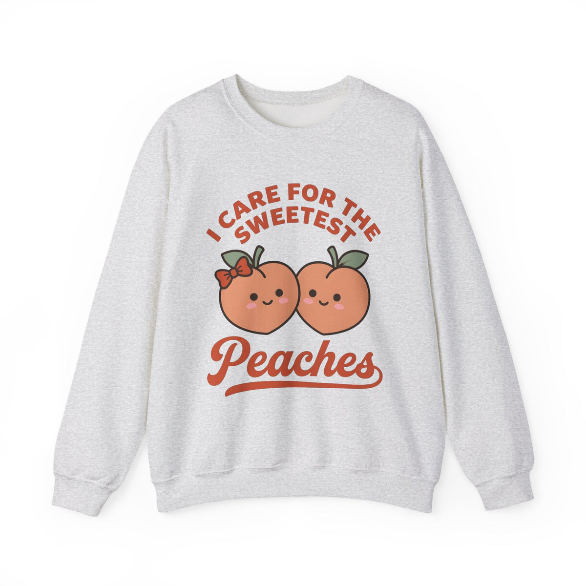 Adorable Peach Design Sweatshirt Nurses Gratitude Gift Women Chibi Sweatshirt Peach Sweatshirt Nurse Enthusiast Cartoon Sweatshirt Appreciation Graphic Comic