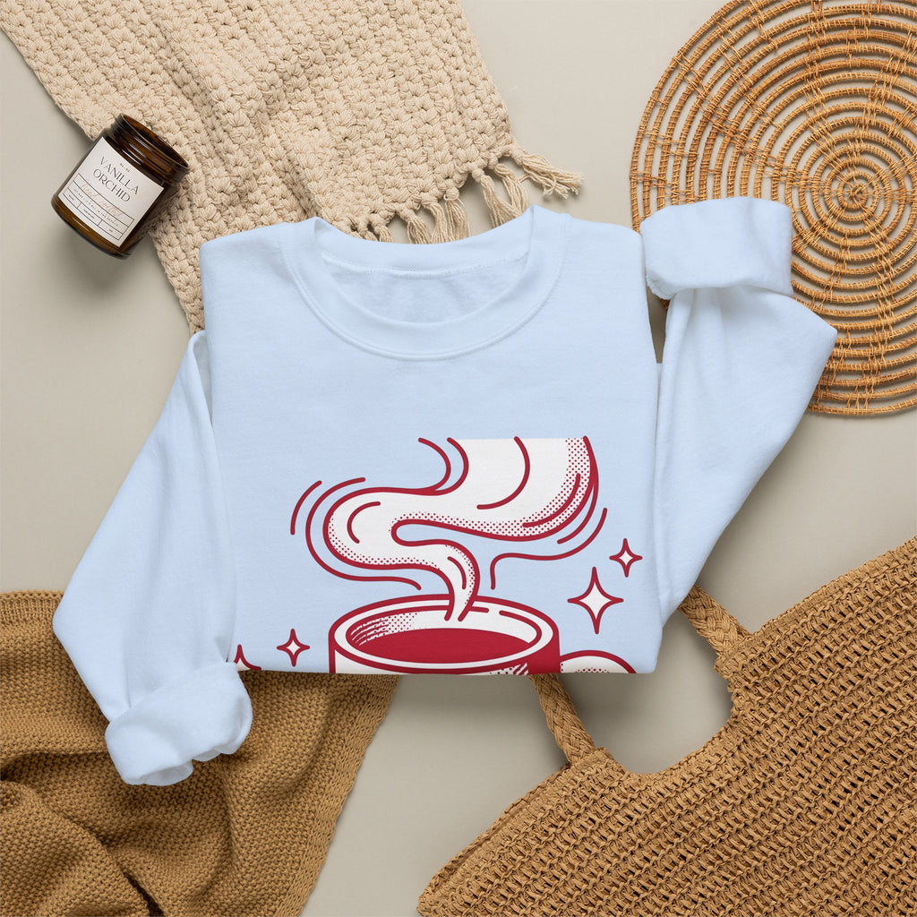 Coffee Cup Sweatshirt St. Valentine's Day Coffee Gift Women Pop Art Sweatshirt Sweatshirt Sweatshirt Valentine Fan Pop Art Sweatshirt Coffee Design Retro Stars Sweatshirt