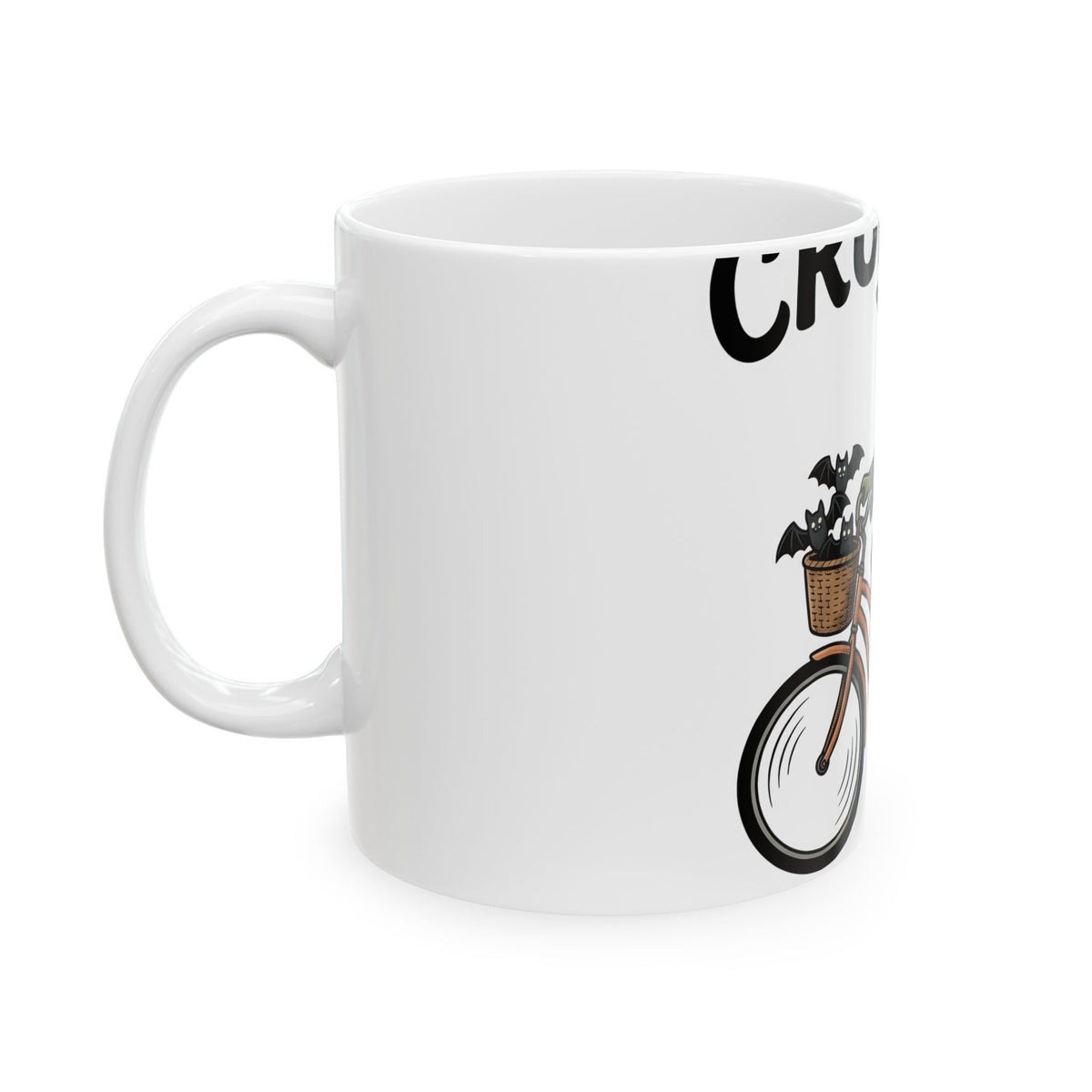 Witch Cycle Mug Halloween Prank Gift Women Doodle Mug Witchcraft Mug Horror Fan Witchy Mug Prank Graphic Classic Bat Silhouette