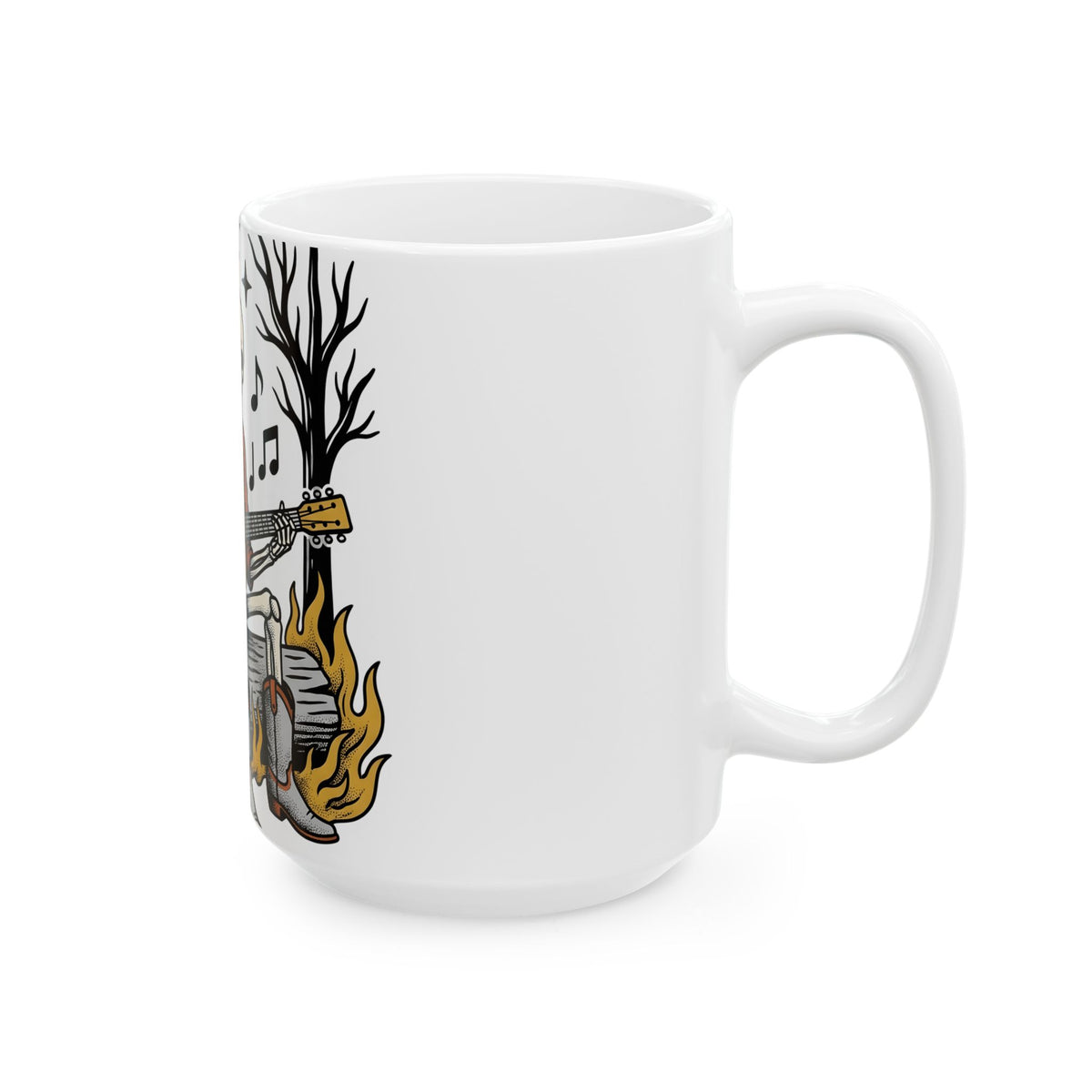 Bony Cowboy Halloween Country Gift Hand Drawn Skeleton Horror Fan Illustrated Country Music Mug