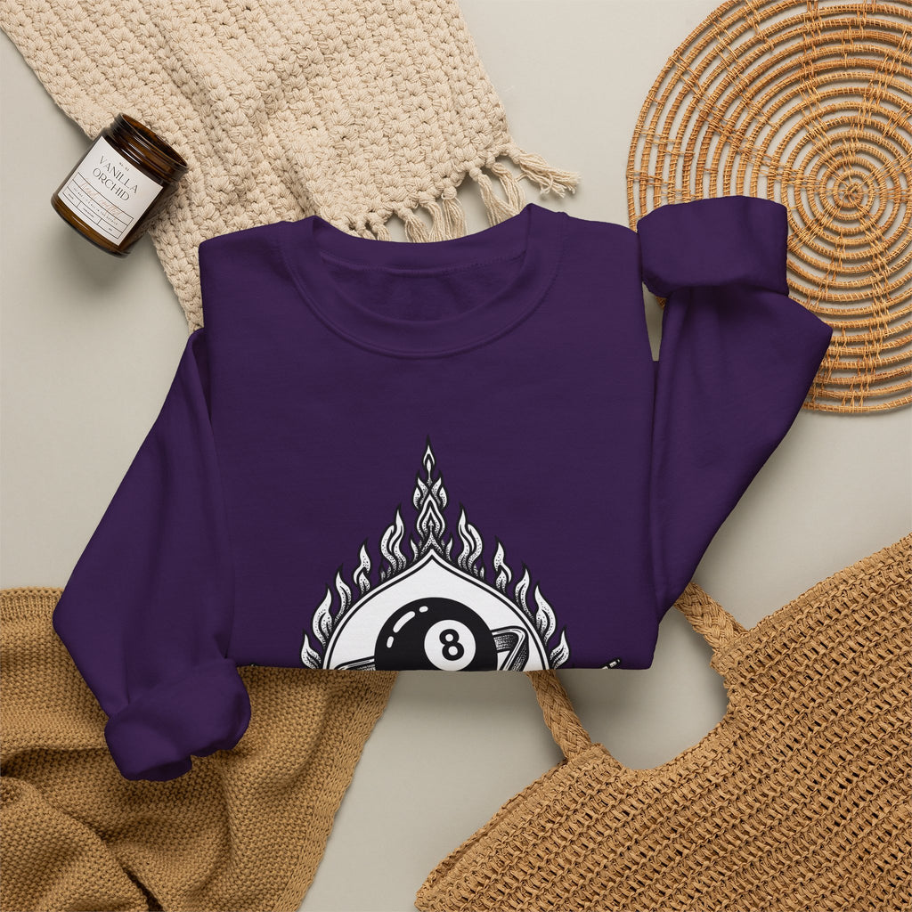 Billiard Ball Sweatshirt Billiards Arcade Gift Women Neo Traditional Sweatshirt Pool Ball Sweatshirt Billiard Fan Traditional Sweatshirt Retro Graphic Hand