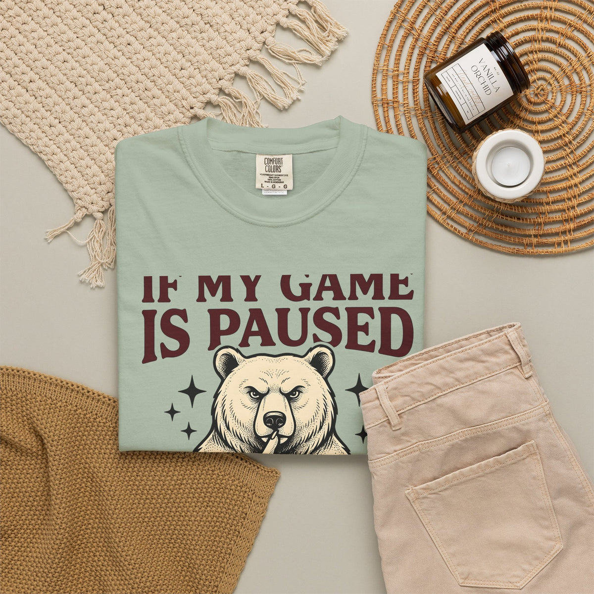 Gamer Bear Gaming Creature Gift Cartoon Teddy Gamer Fan Comic Creature Old School Controller T-Shirt