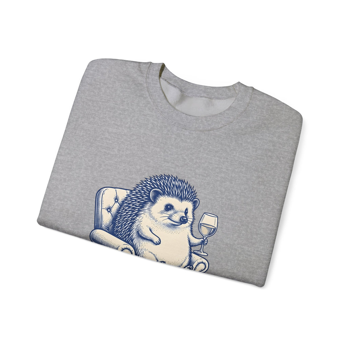 Hedgehog Seat Cute Pet Gift Sketch Hedgehog Adorable Fan Hedgehog Drawing Retro Wine Cup Sweatshirt