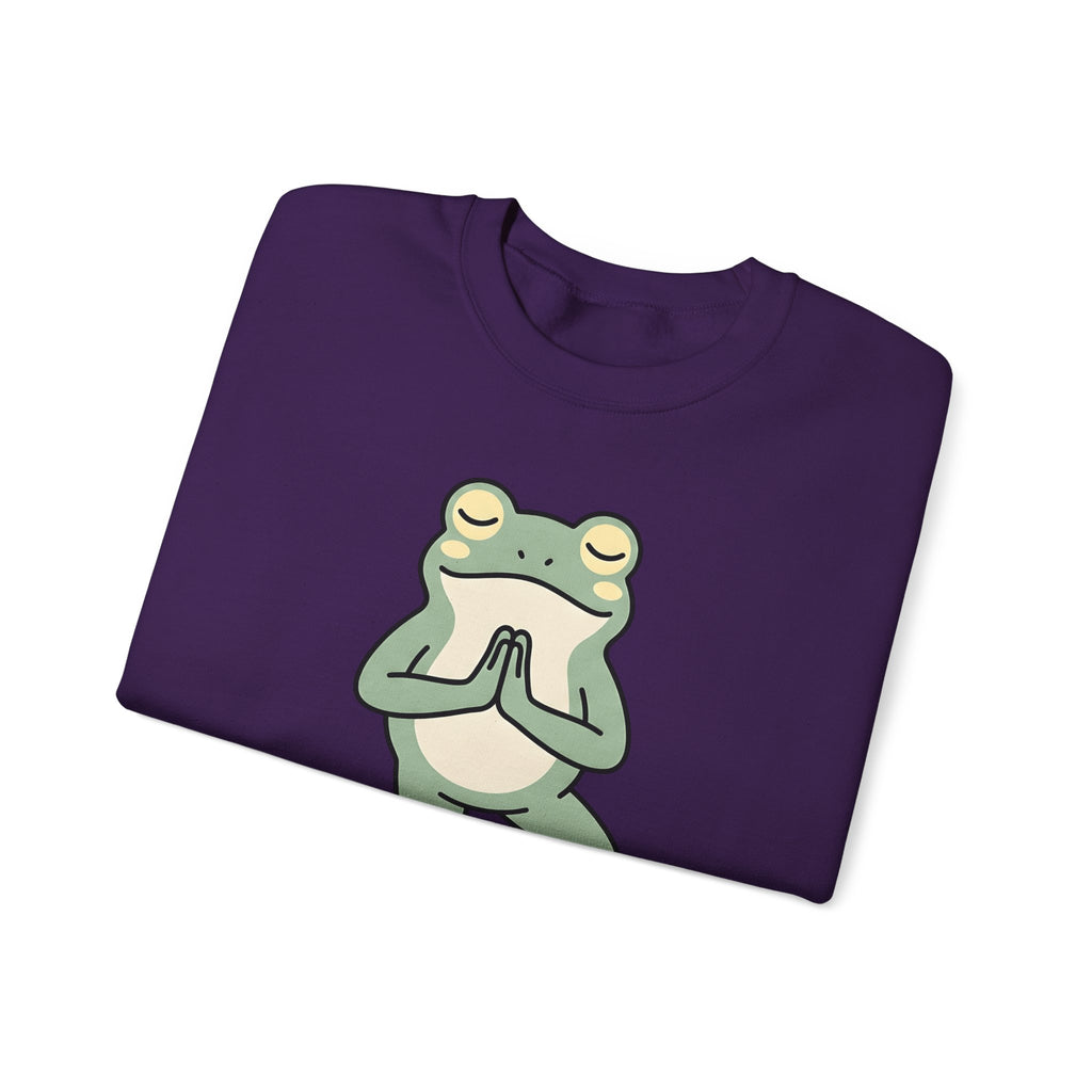 Yoga Frog Sweatshirt Yoga Nature Gift Women Sketch Sweatshirt Toad Sweatshirt Yoga Enthusiast Drawing Illustration Wildlife Graphic Clean Standing Pose