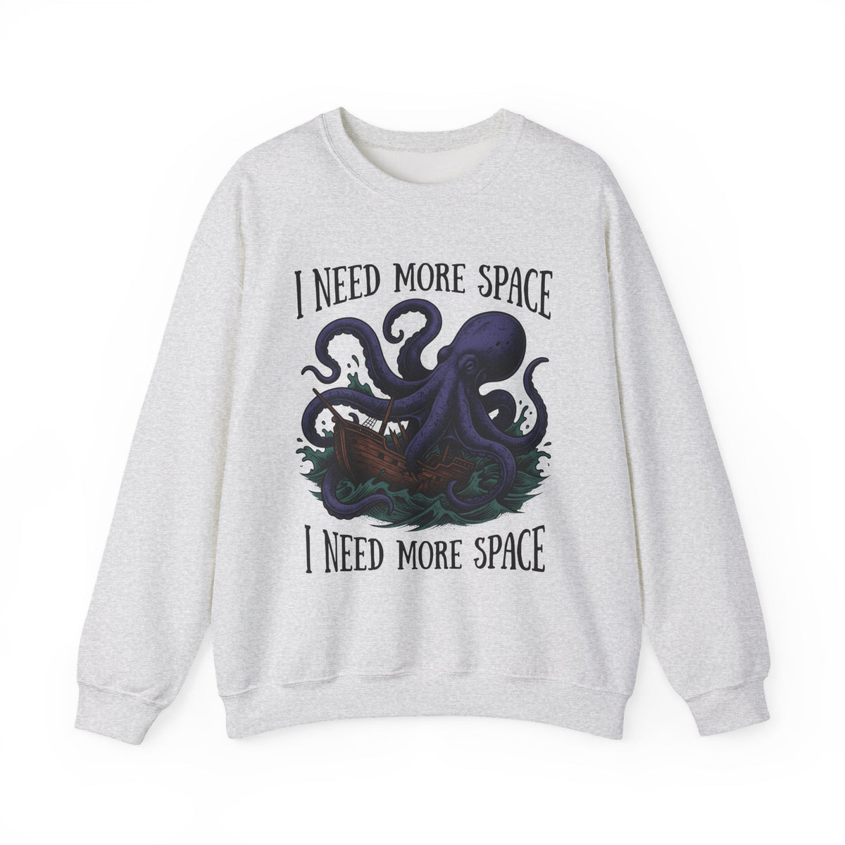 Octopus Ship Sweatshirt Funny Nautical Gift Women Vintage Sweatshirt Kraken Sweatshirt Humor Fan Retro Sweatshirt Maritime Graphic Hand Drawn Ocean Sweatshirt