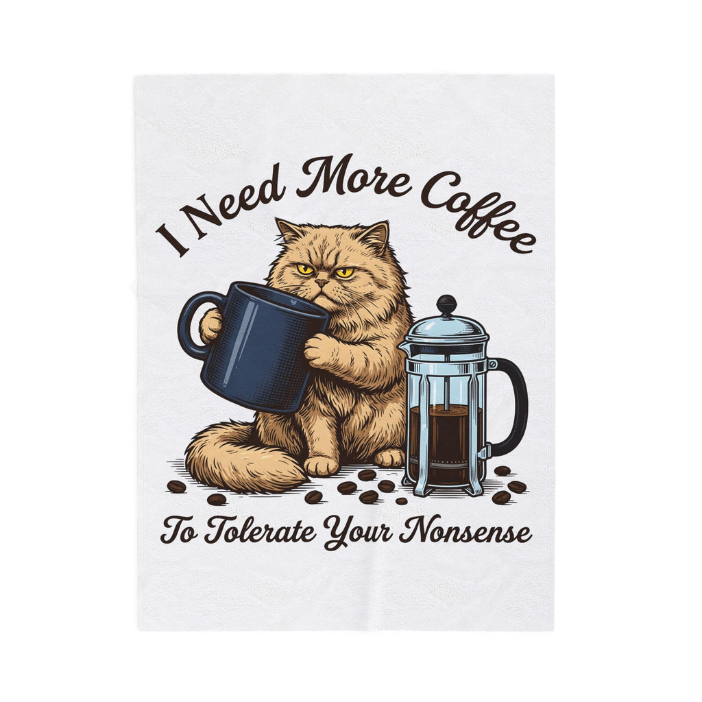 Cranky Cat Blanket Cat Latte Gift Women Old School Blanket Grumpy Cat Blanket Cat Fan Feline Blanket Coffee Graphic Doodle Blanket Blanket