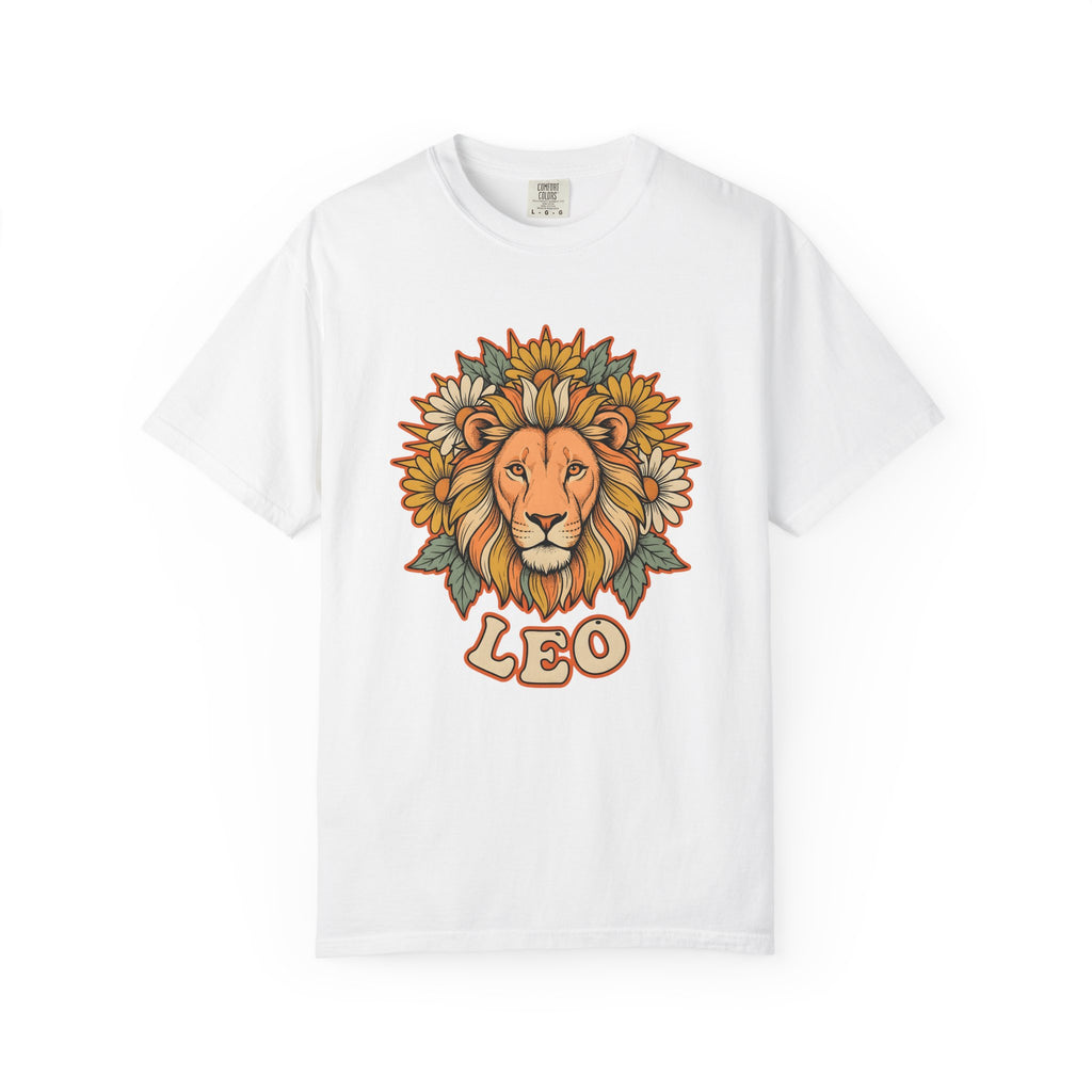 Lion Blossom Boho Chic Horoscope Gift Tribal Lion Bohemian Fan Ethnic Zodiac Classic Sunflower T-Shirt