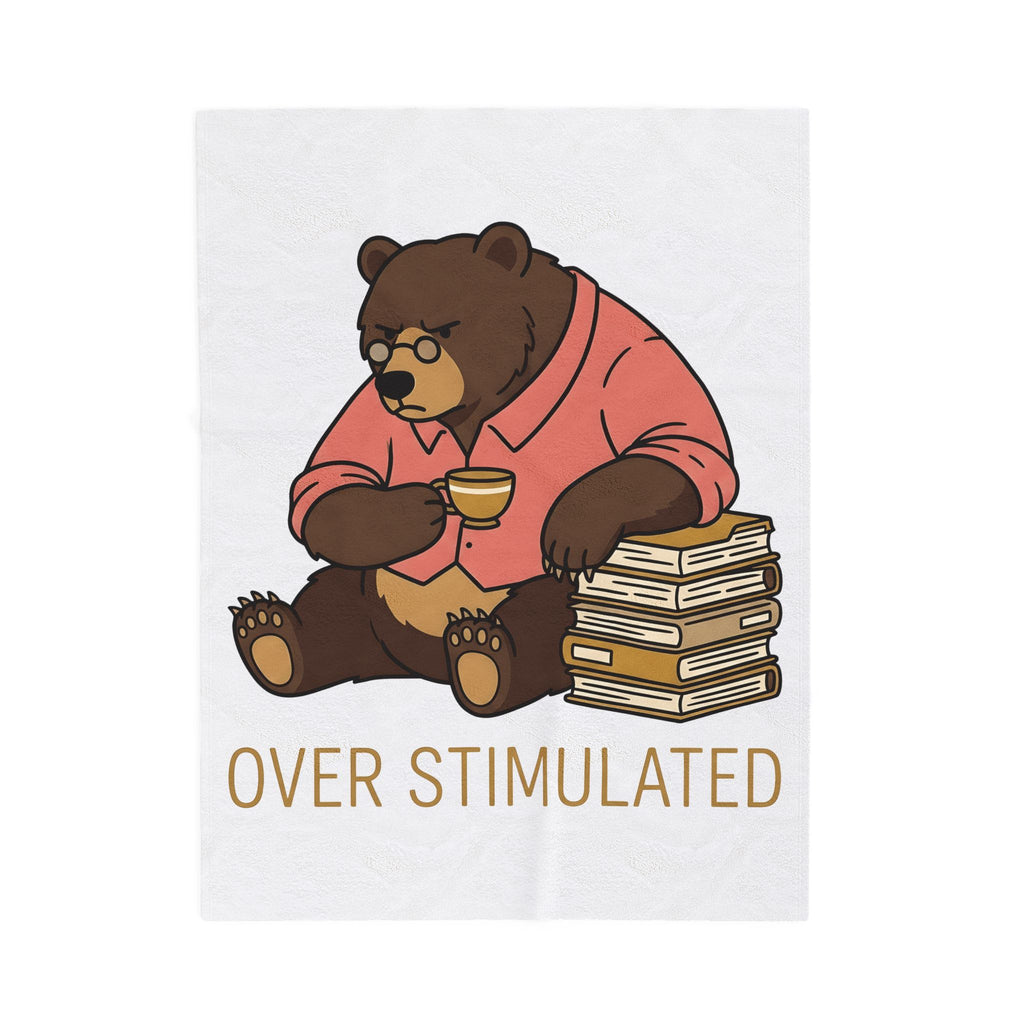 Bear Mocha Blanket Teachers Caffeine Gift Women Illustration Blanket Mocha Blanket Educator Enthusiast Drawing Blanket Caffeine Graphic Doodle