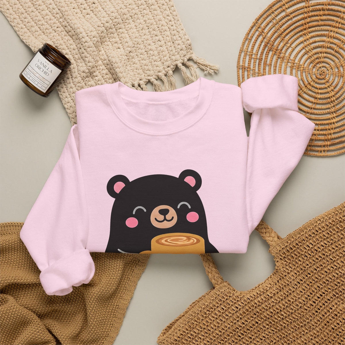 Bear Coffee Cup Coffee Animal Gift Cute Mug Coffee Fan Coffee Mug Kawaii Minimalist Sweatshirt