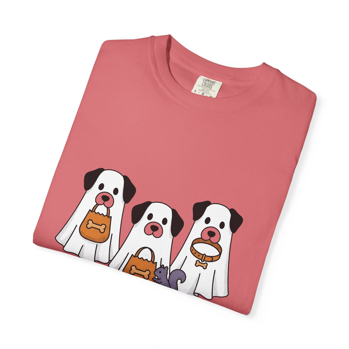 Phantom Puppies Halloween Pet Owner Gift Comic Ghost Dogs Spooky Fan Cartoon Dog Mom T-Shirt