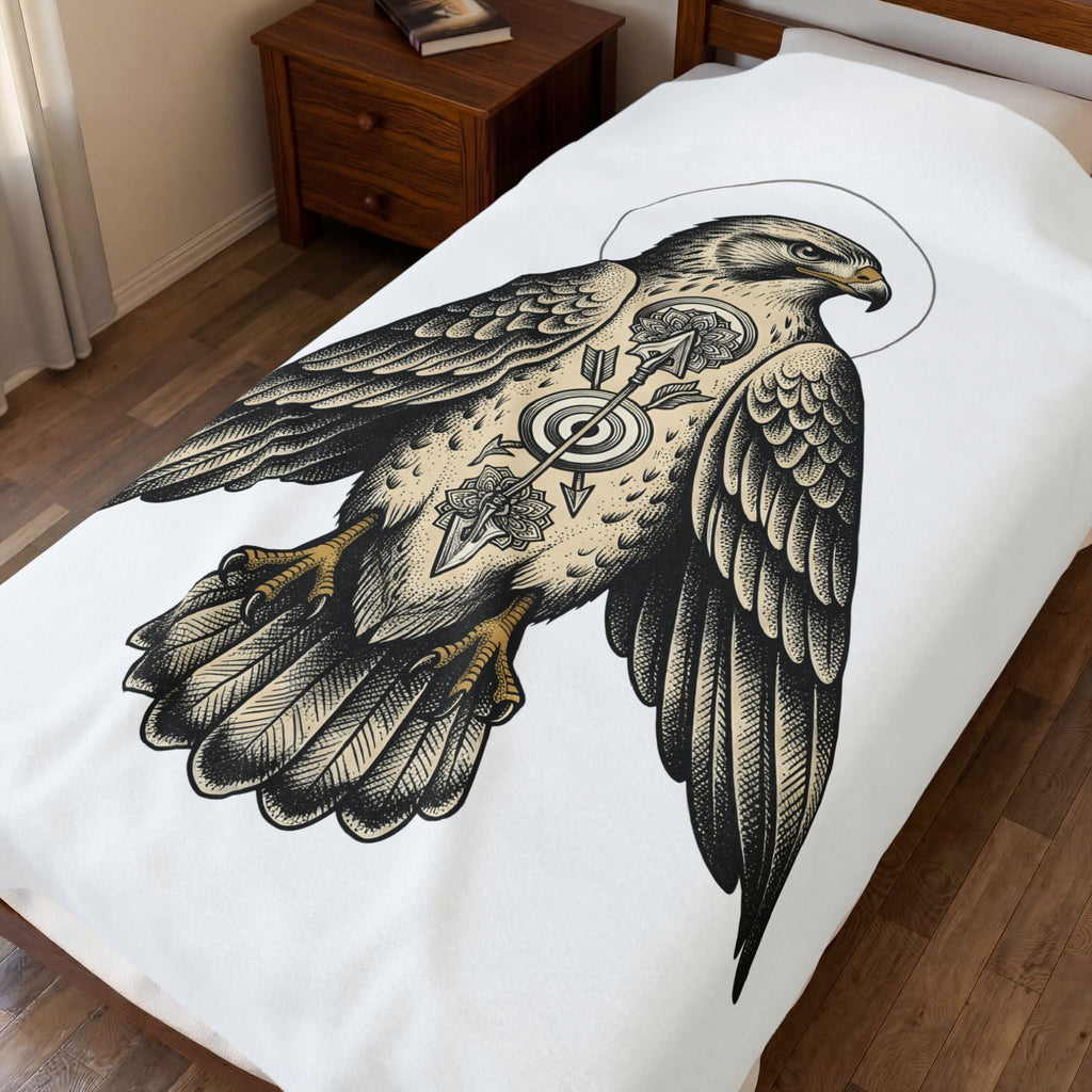 Eagle Design Blanket Sports Wildlife Gift Women Tribal Blanket Bald Eagle Blanket Athlete Fan Native Blanket Wildlife Graphic Classic Spear Blanket
