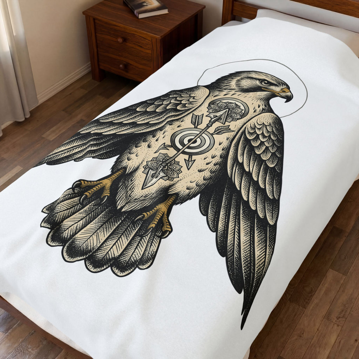 Eagle Design Blanket Sports Wildlife Gift Women Tribal Blanket Bald Eagle Blanket Athlete Fan Native Blanket Wildlife Graphic Classic Spear Blanket