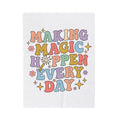Enchanted Rod Design Blanket Teachers Thanks Gift Women Line Art Blanket Magic Wand Blanket Educator Enthusiast Illustration Graphic Appreciation