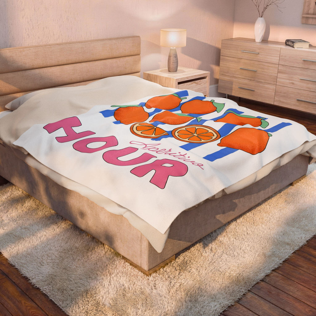 Lemon Fruit Blanket Drinks Vacation Gift Women Cartoon Blanket Citrus Blanket Beverage Fan Cocktail Graphic Classic Orange Segment Blanket