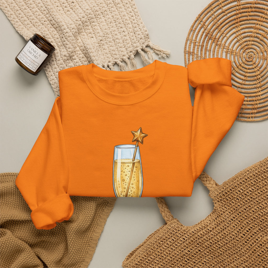 Flute Glass Holiday Occasion Gift Minimalist Glassware Christmas Fan Simple Celebration Sweatshirt